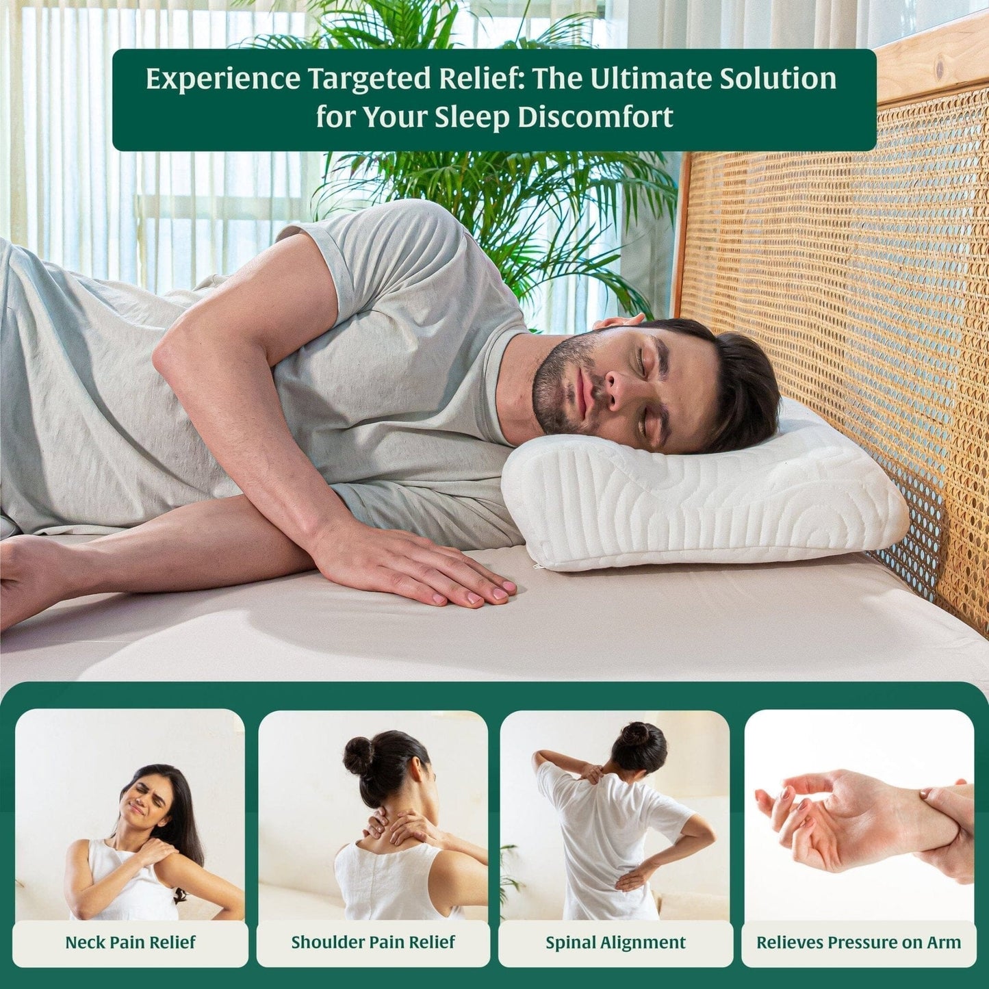 EaseAlign Neck Alignment Pillow - Contour Pillow - The White Willow