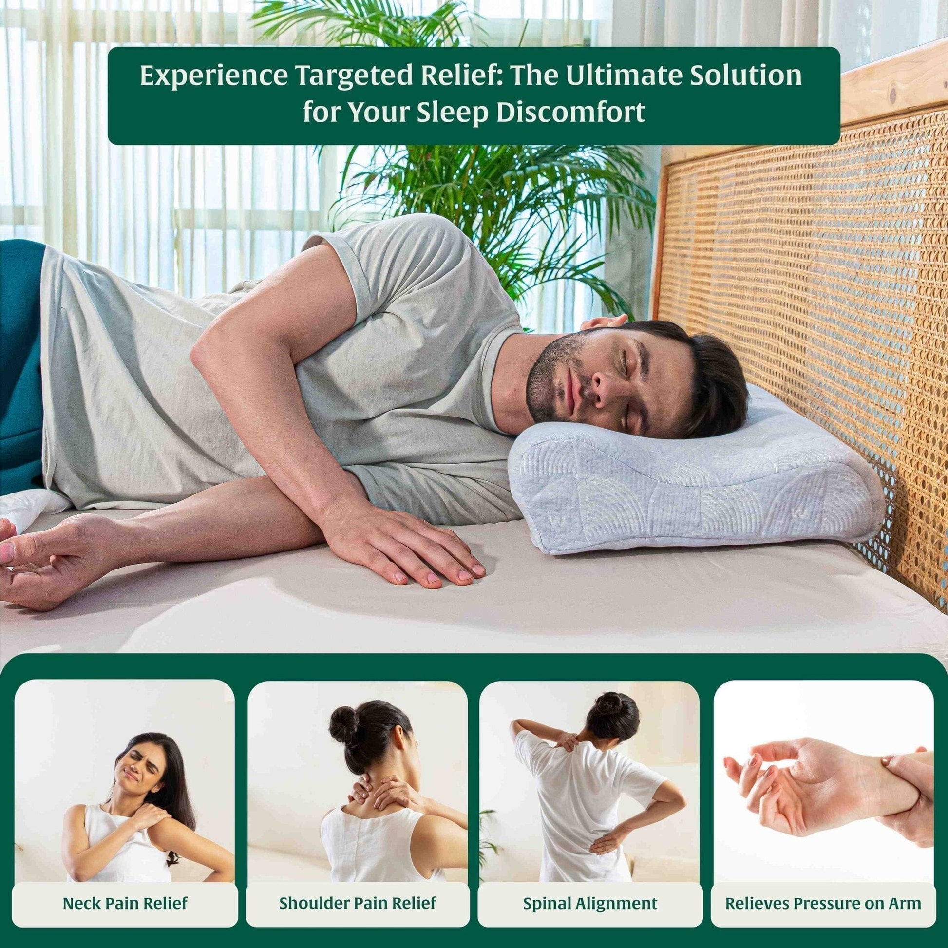 EaseAlign Neck Alignment Pillow - Contour Pillow - The White Willow