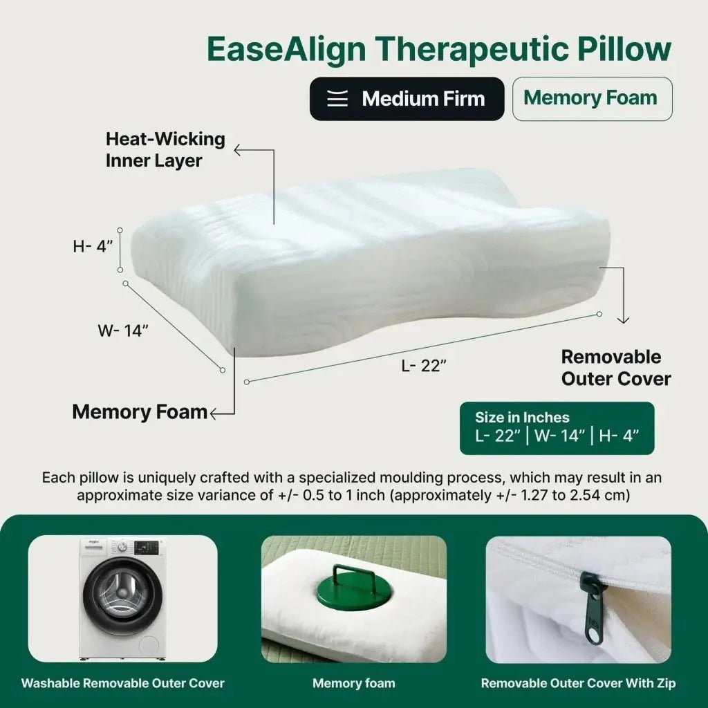 EaseAlign Neck Alignment Pillow Contour Pillow The White Willow 
