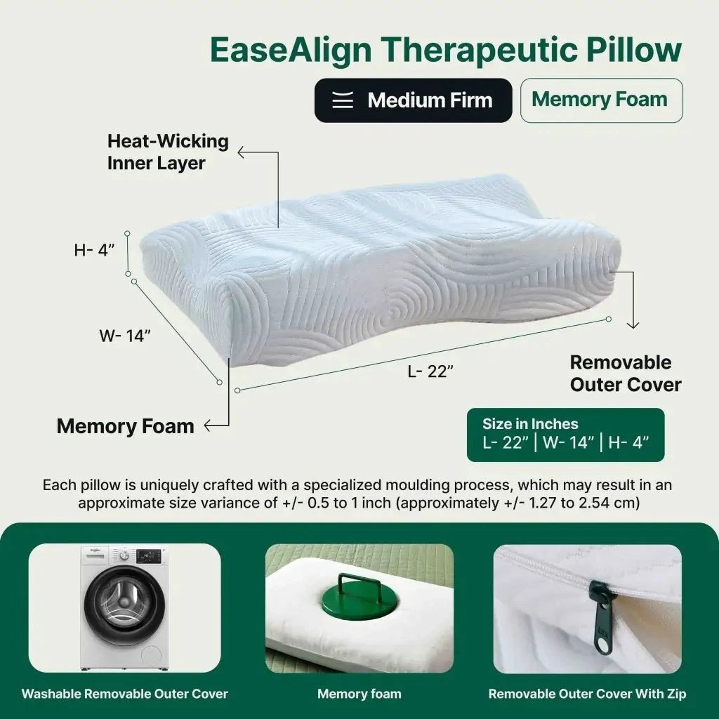 EaseAlign Neck Alignment Pillow Contour Pillow The White Willow 