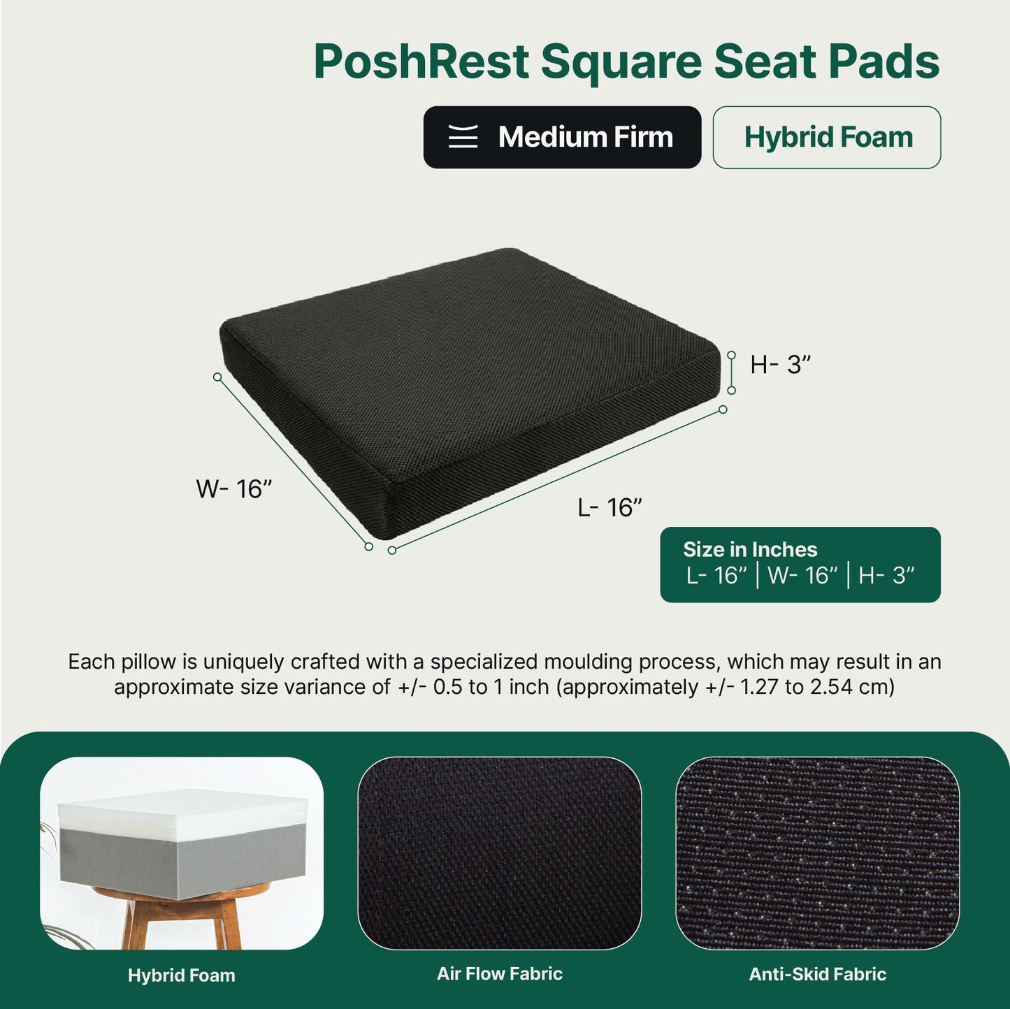 EaseFlex Comfort Duo - SlimEase Back Cushion & PoshRest Square Seat Pad - Combo - Back - Seat - The White Willow