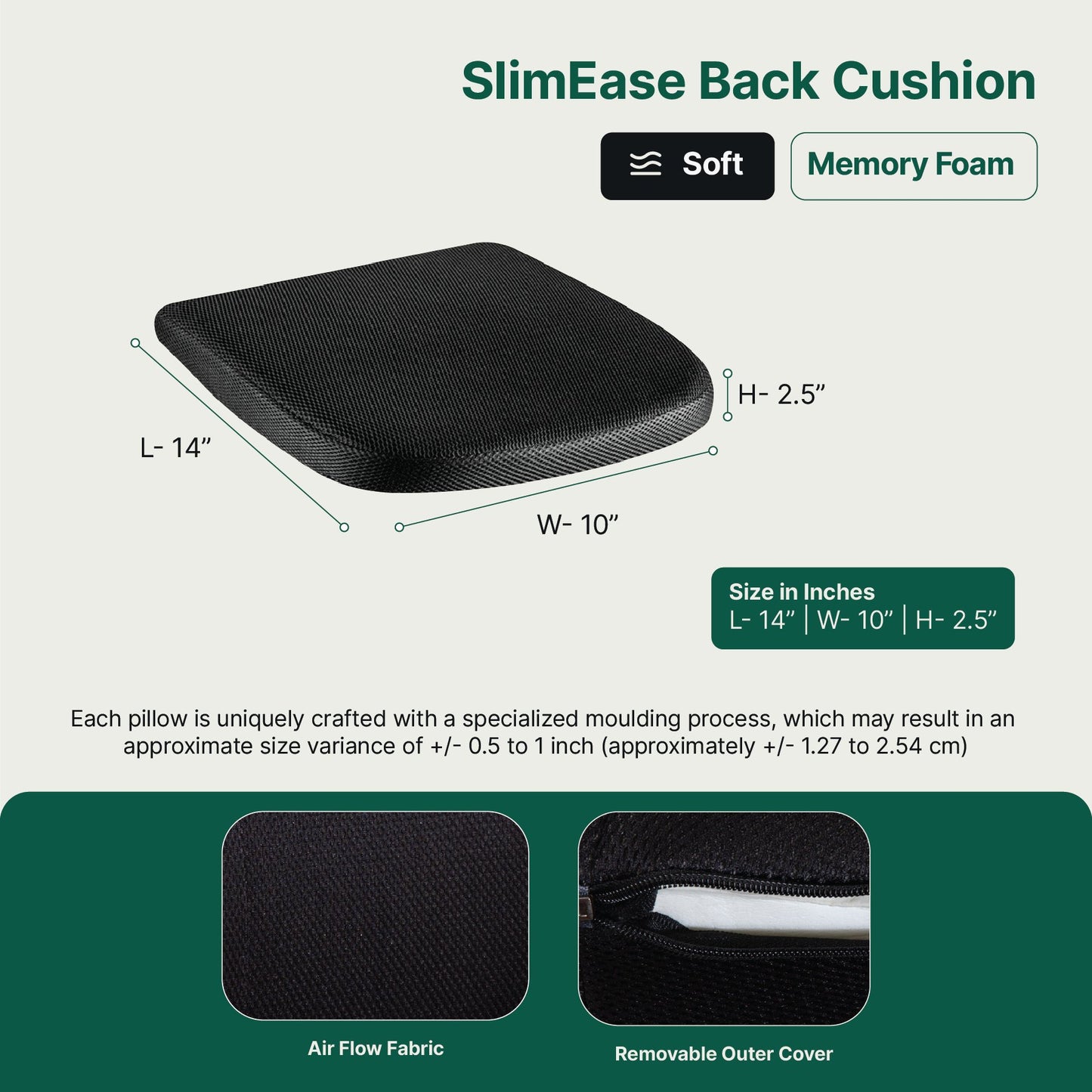 EaseFlex Comfort Duo - SlimEase Back Cushion & PoshRest Square Seat Pad - Combo - Back - Seat - The White Willow