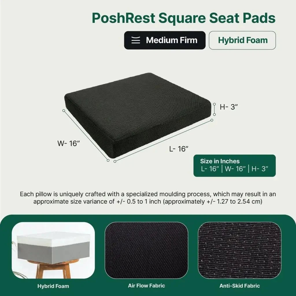 EaseFlex Comfort Duo- SlimEase Back Cushion & PoshRest Square Seat Pad Combo-Back-Seat The White Willow 