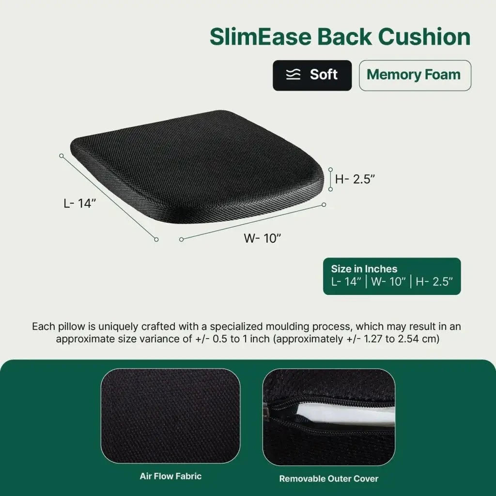 EaseFlex Comfort Duo- SlimEase Back Cushion & PoshRest Square Seat Pad Combo-Back-Seat The White Willow 