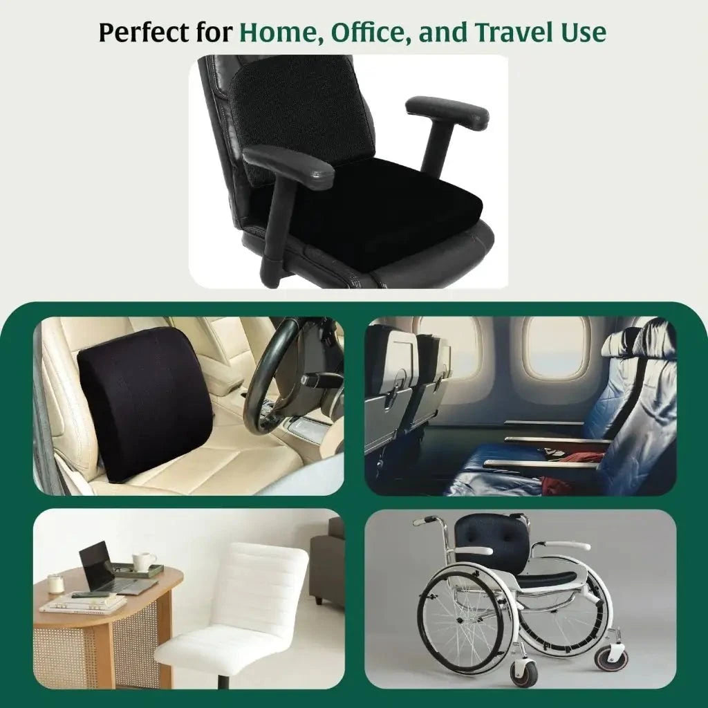 EaseFlex Comfort Duo- SlimEase Back Cushion & PoshRest Square Seat Pad Combo-Back-Seat The White Willow 
