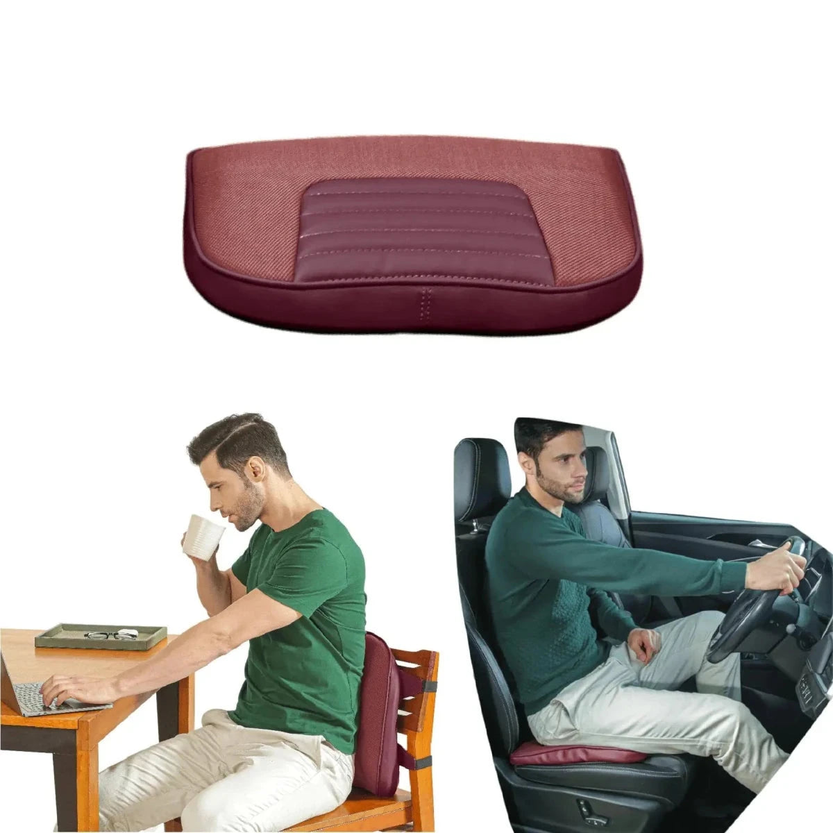 EaseOn-The-Go Travel Pillow Lumbar Back Support The White Willow Berry 