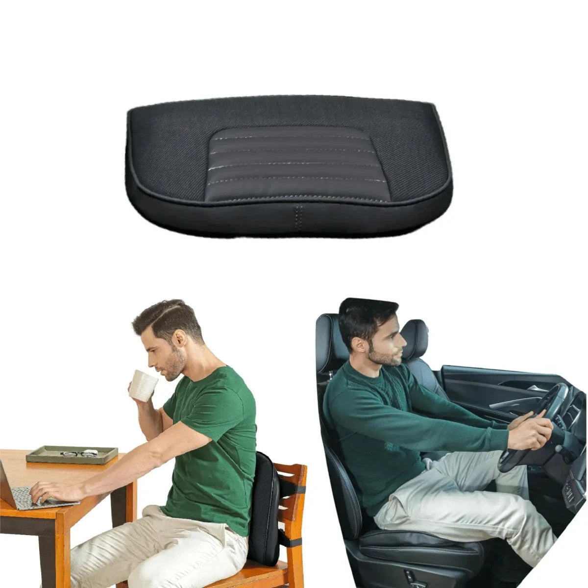 EaseOn-The-Go Travel Pillow Lumbar Back Support The White Willow Midnight 