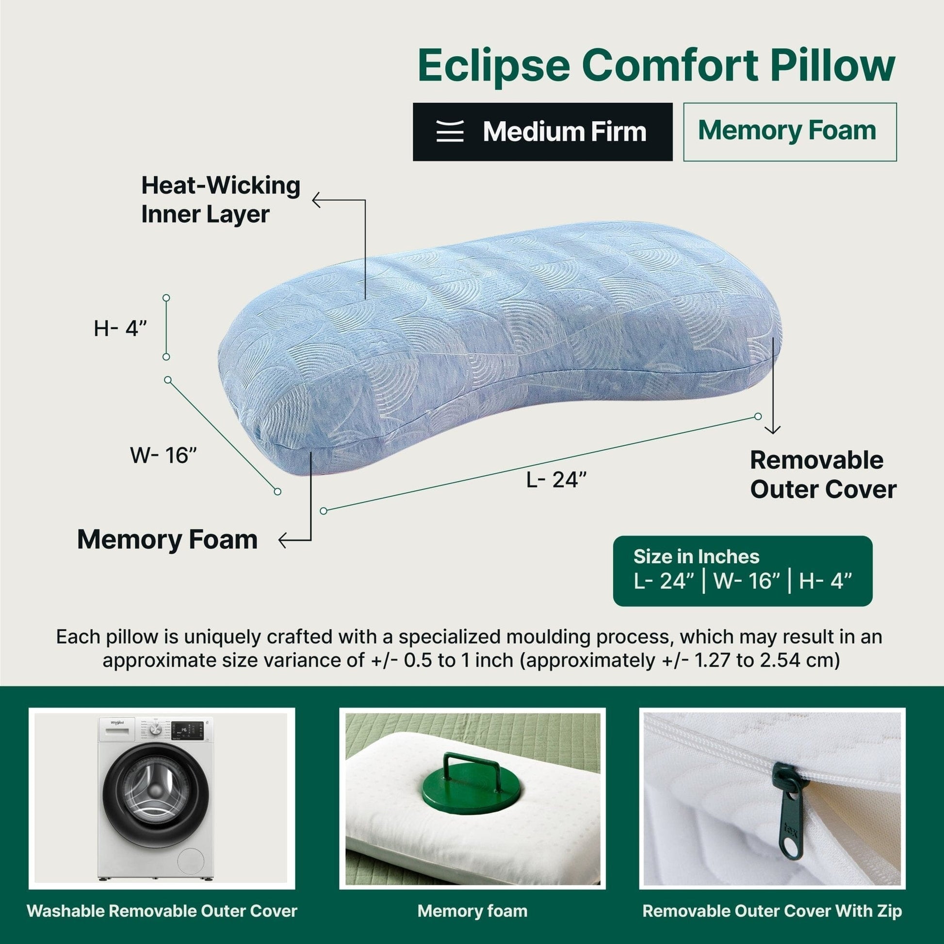 Eclipse Neck Comfort Pillow - Contour Pillow - The White Willow