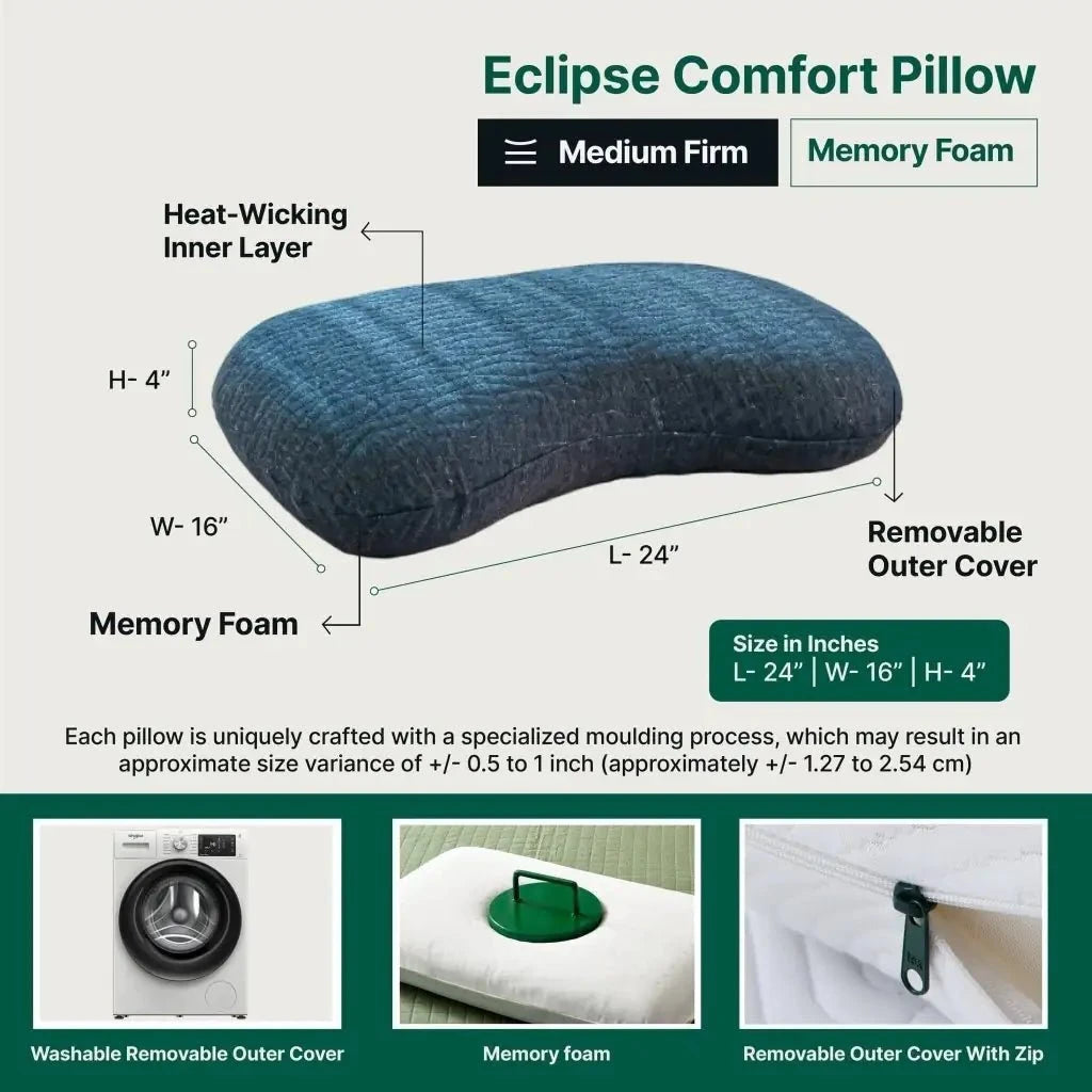Eclipse Neck Comfort Pillow Contour Pillow The White Willow 
