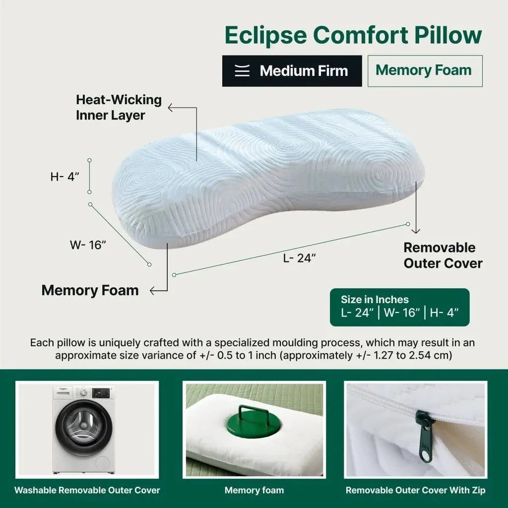Eclipse Neck Comfort Pillow Contour Pillow The White Willow 