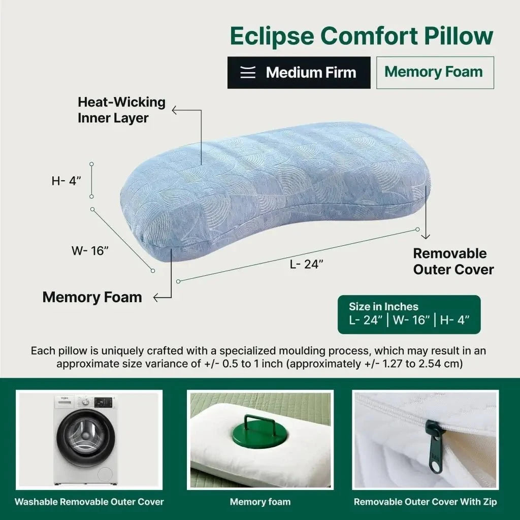 Eclipse Neck Comfort Pillow Contour Pillow The White Willow 