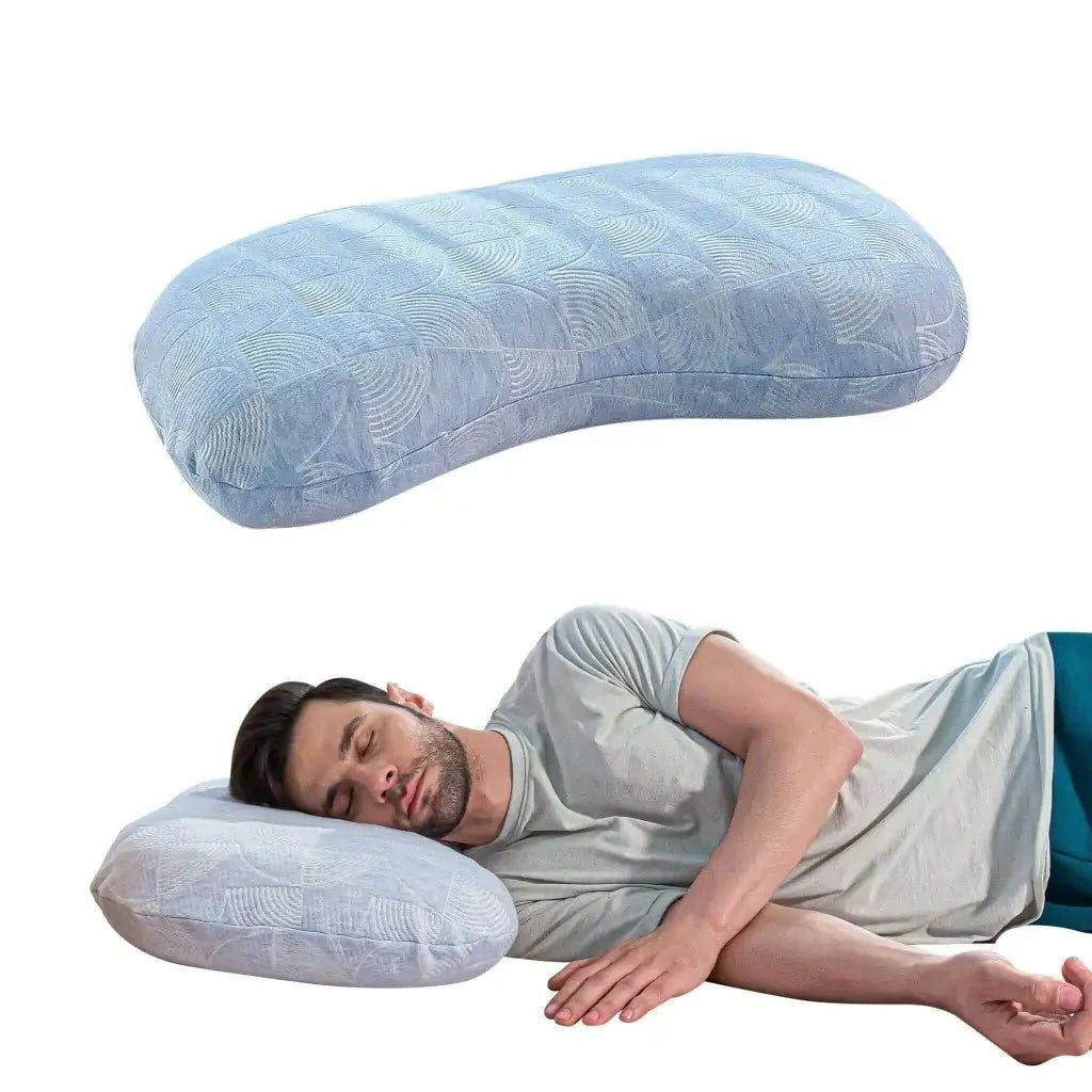 Eclipse Neck Comfort Pillow Contour Pillow The White Willow Misty Blue Hush 
