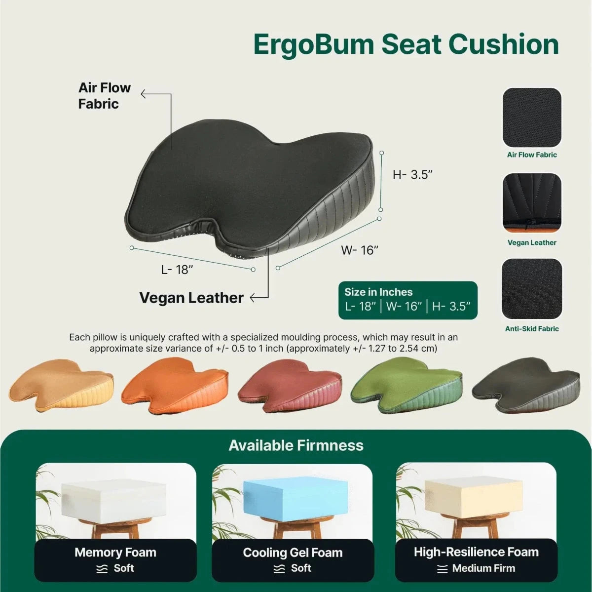 ErgoBum Seat Cushion Seat Cushion The White Willow 