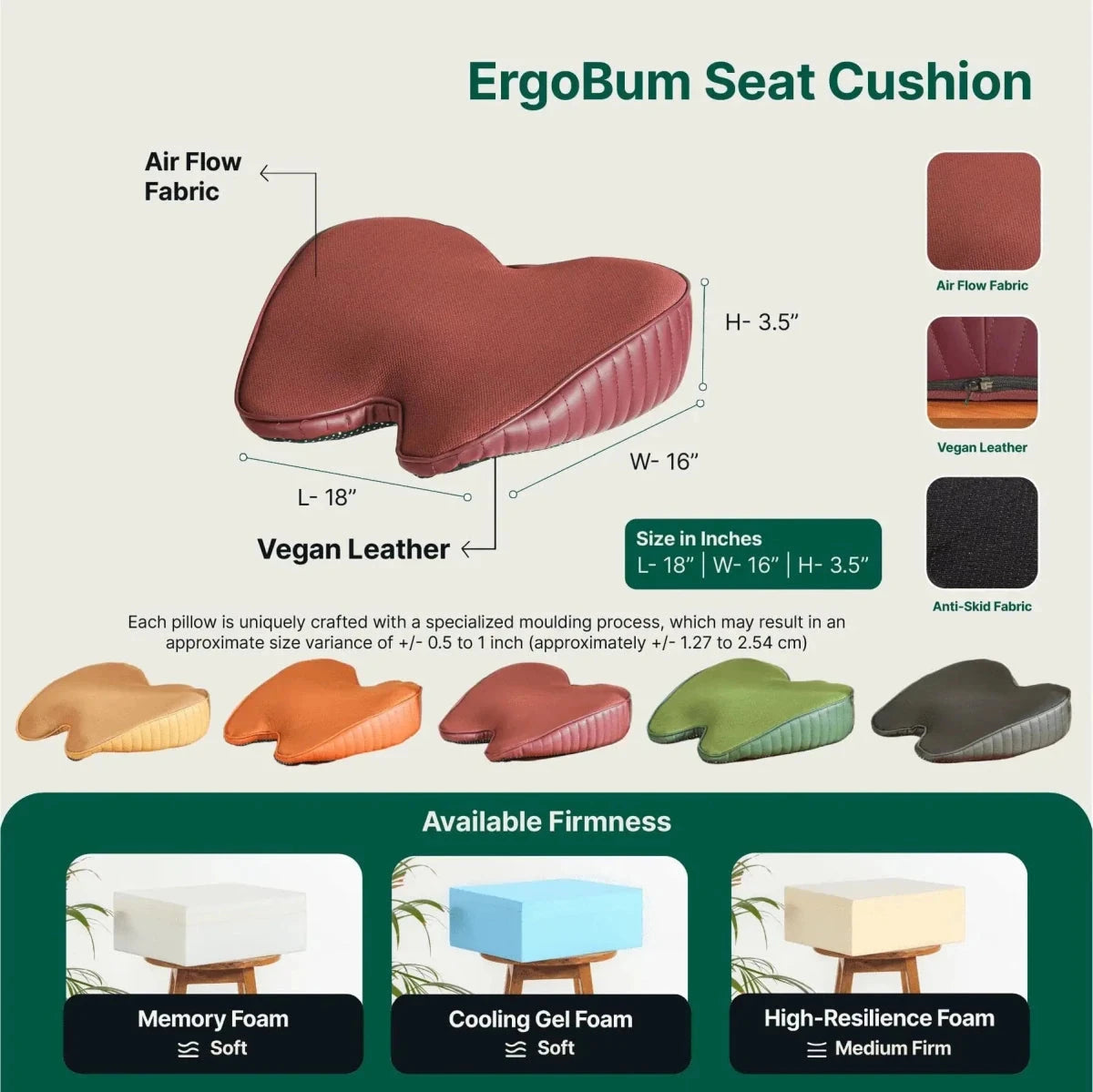 ErgoBum Seat Cushion Seat Cushion The White Willow 
