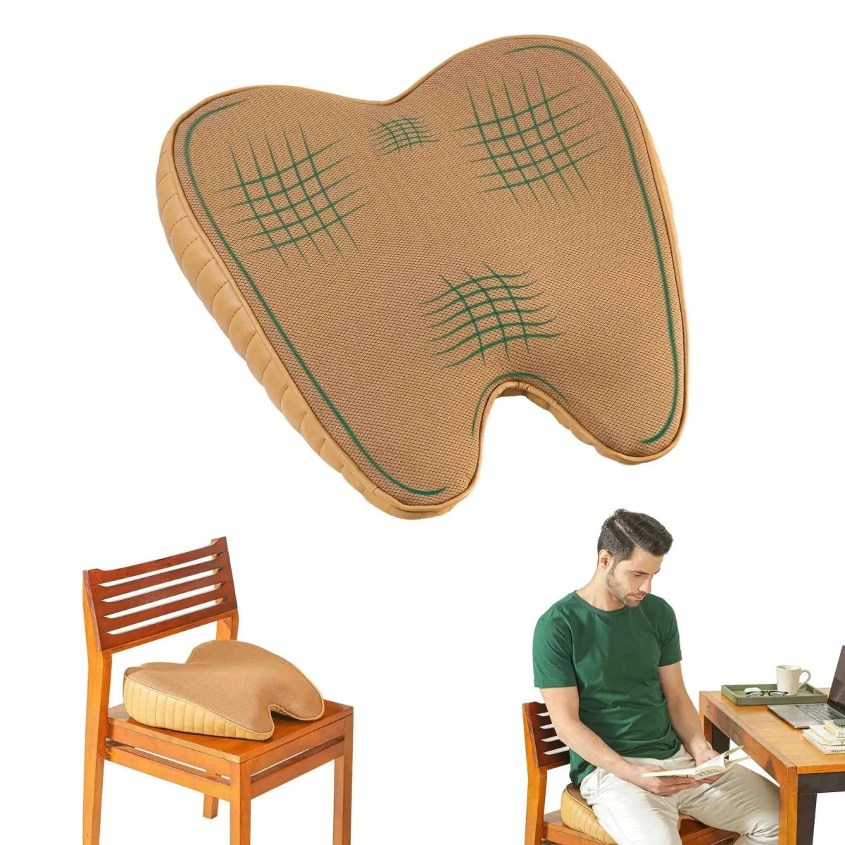 ErgoBum Seat Cushion Seat Cushion The White Willow Soft ~ Memory Foam ~ Below 60 kg Sunshine 