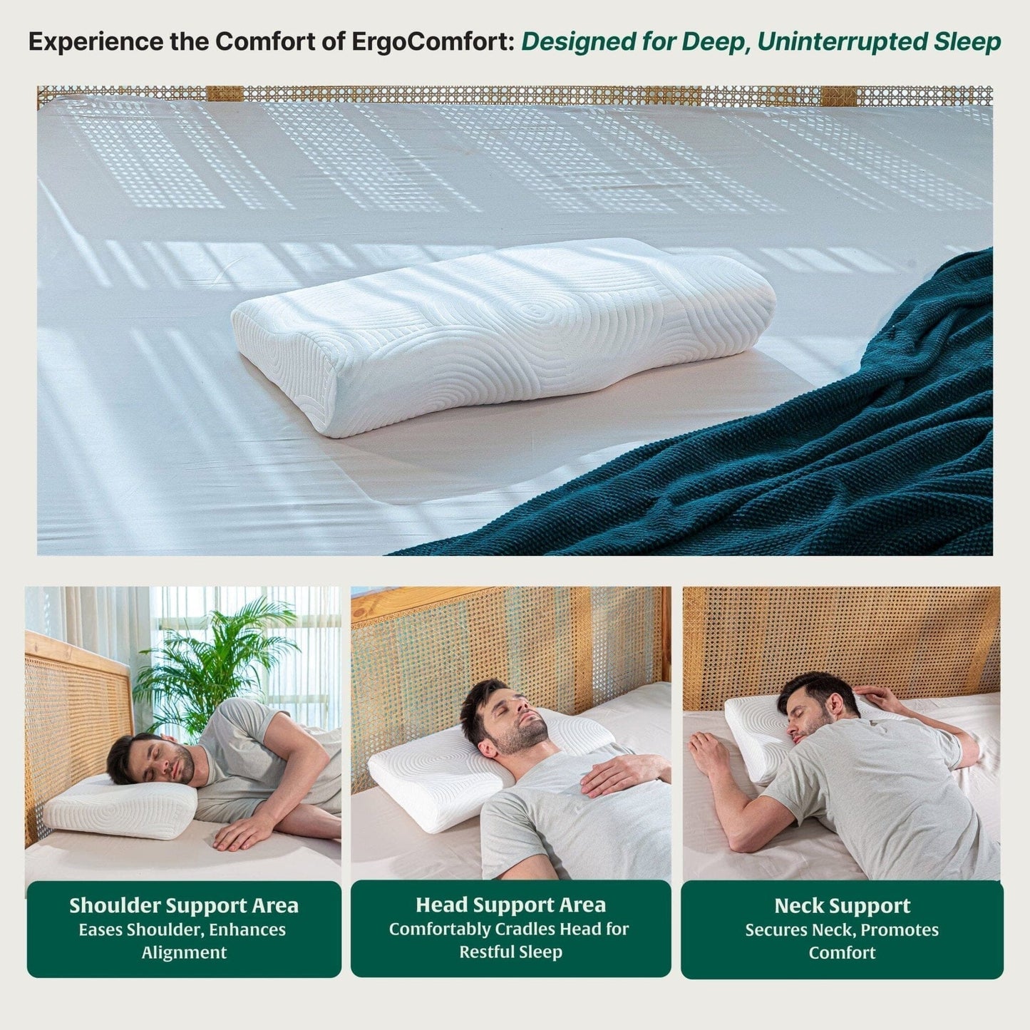 ErgoComfort Sleep Apnea Relief Pillow - Contour Pillow - The White Willow