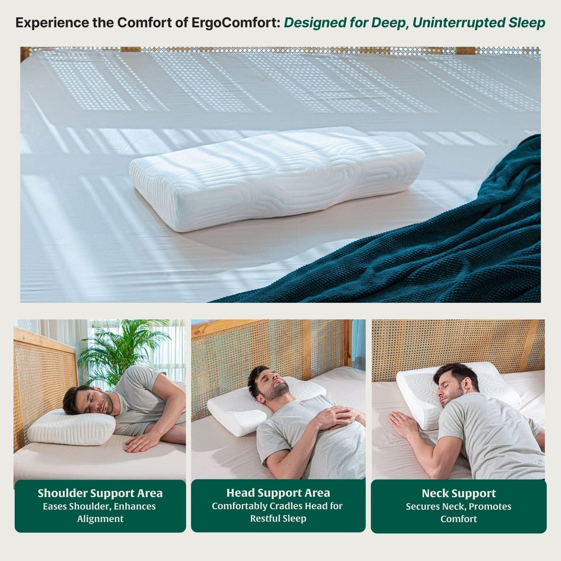 ErgoComfort Sleep Apnea Relief Pillow - Contour Pillow - The White Willow