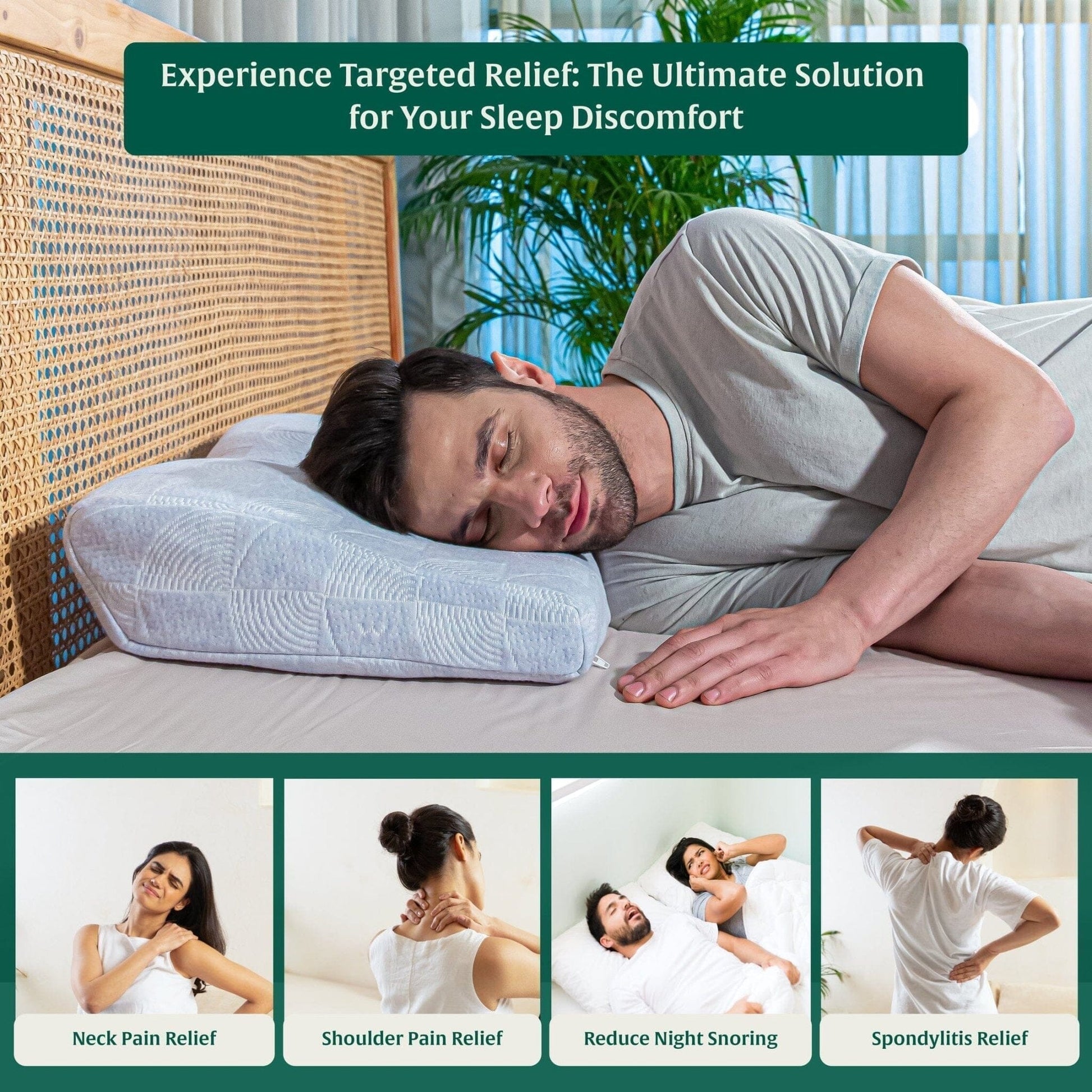 ErgoComfort Sleep Apnea Relief Pillow - Contour Pillow - The White Willow