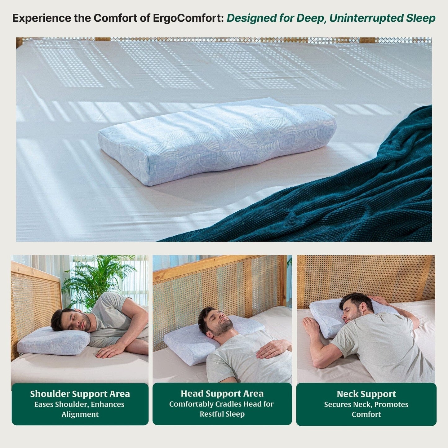 ErgoComfort Sleep Apnea Relief Pillow - Contour Pillow - The White Willow