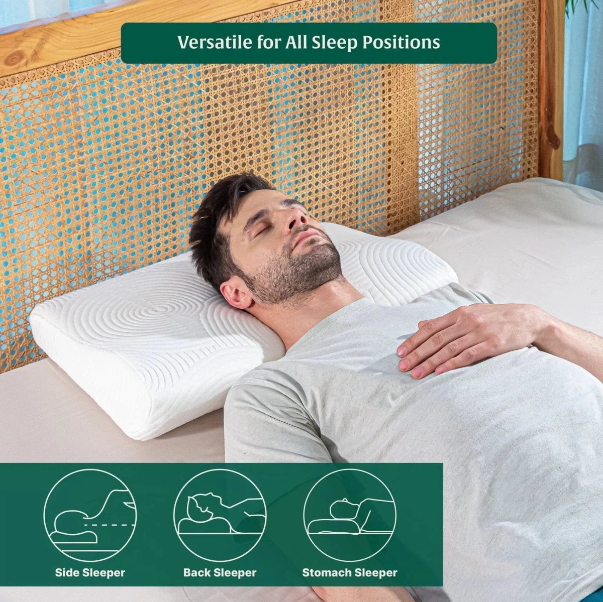 ErgoComfort Sleep Apnea Relief Pillow - Contour Pillow - The White Willow