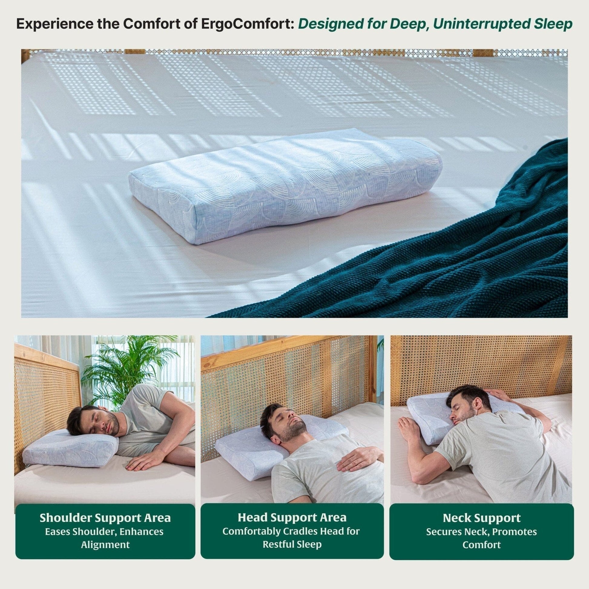 ErgoComfort Sleep Apnea Relief Pillow Contour Pillow The White Willow 