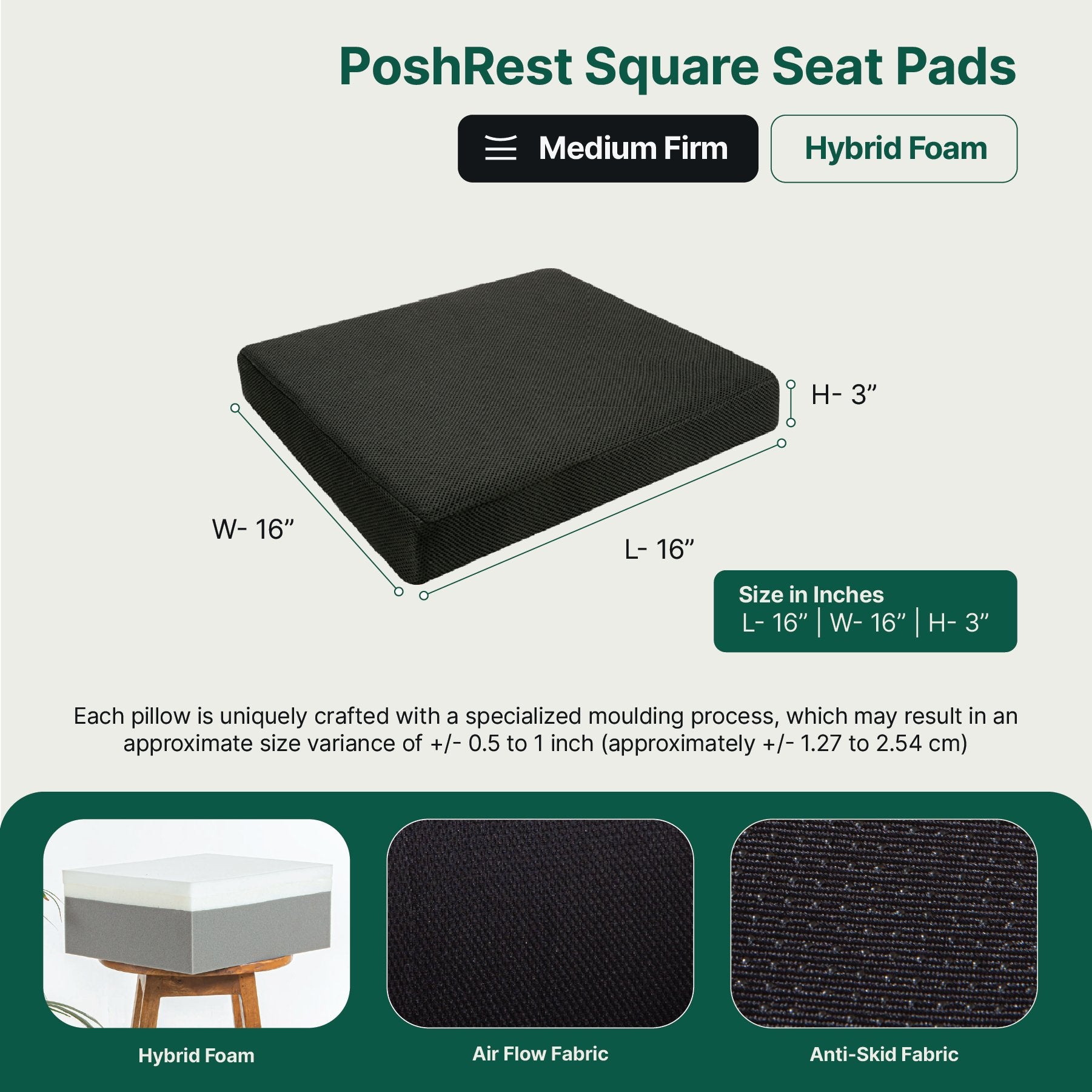 ErgoCushion Comfort Duo - Lowerease Back Support Pillow & PoshRest Square Seat Pad - Combo - Back - Seat - The White Willow