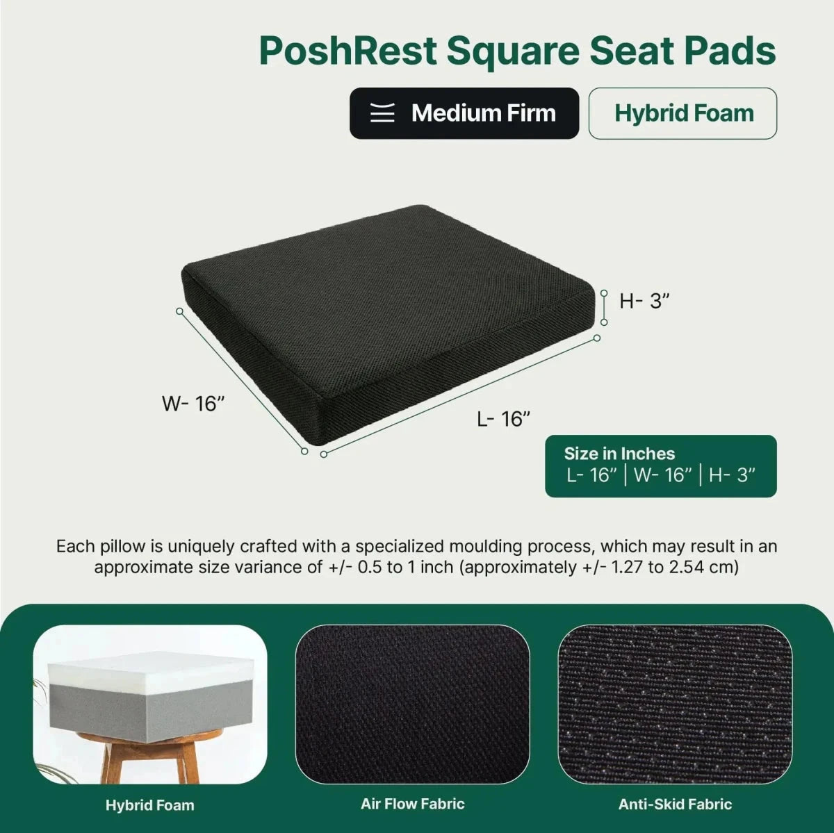 ErgoCushion Comfort Duo- Lowerease Back Support Pillow & PoshRest Square Seat Pad Combo-Back-Seat The White Willow 