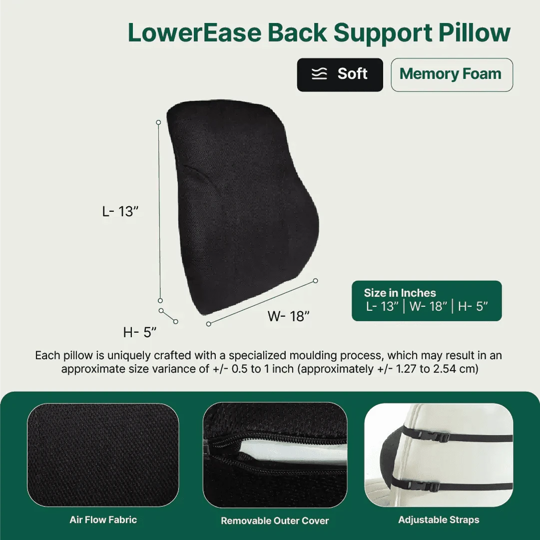 ErgoCushion Comfort Duo- Lowerease Back Support Pillow & PoshRest Square Seat Pad Combo-Back-Seat The White Willow 