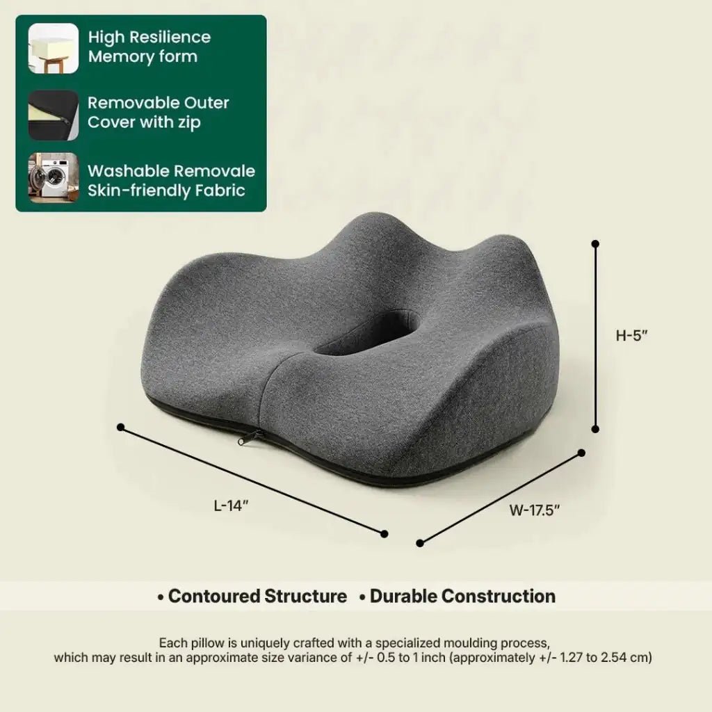 ErgoSeat Coccyx Cushion | Upgraded Structure for Long Sitting Support - Seat Cushion - The White Willow