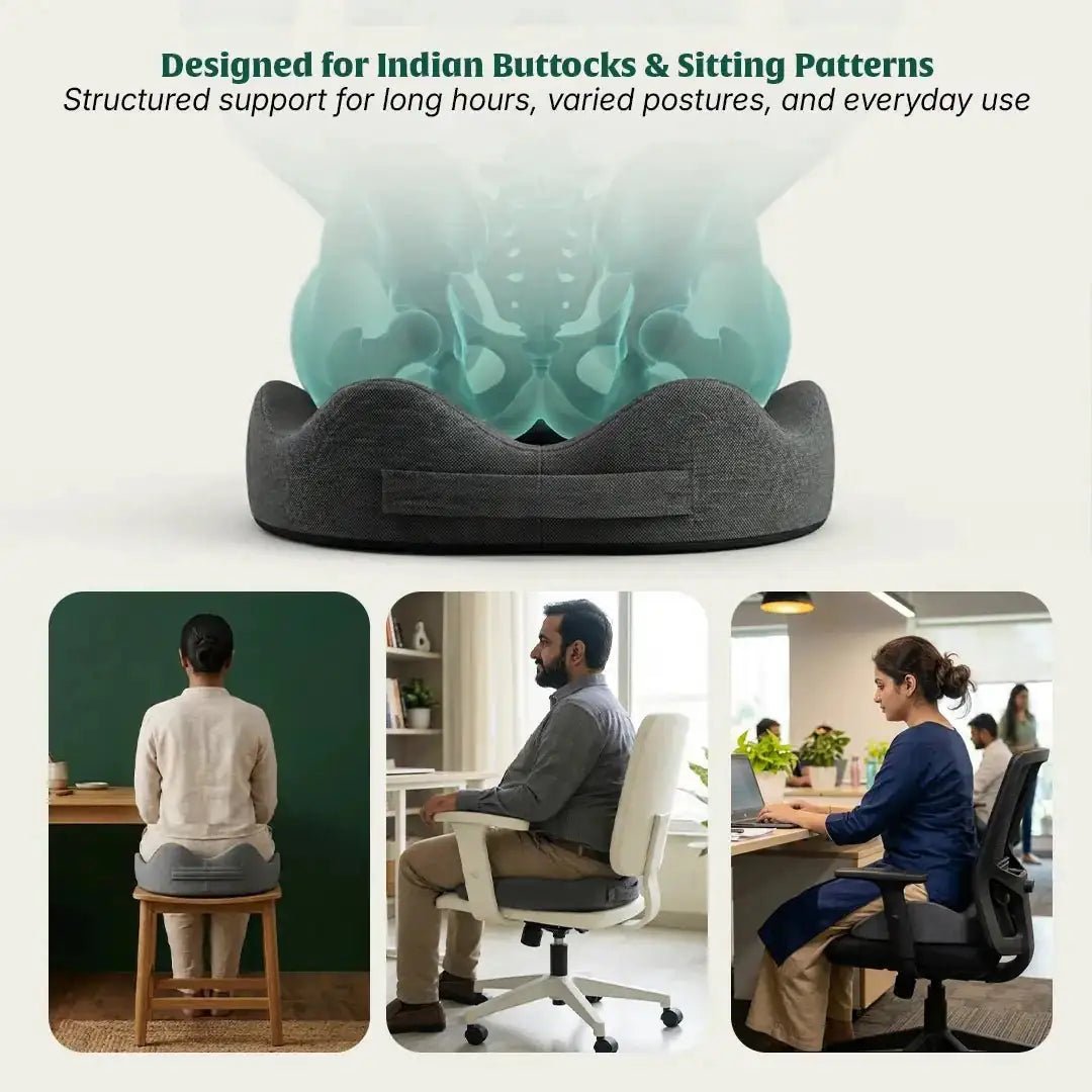 ErgoSeat Coccyx Cushion | Upgraded Structure for Long Sitting Support - Seat Cushion - The White Willow