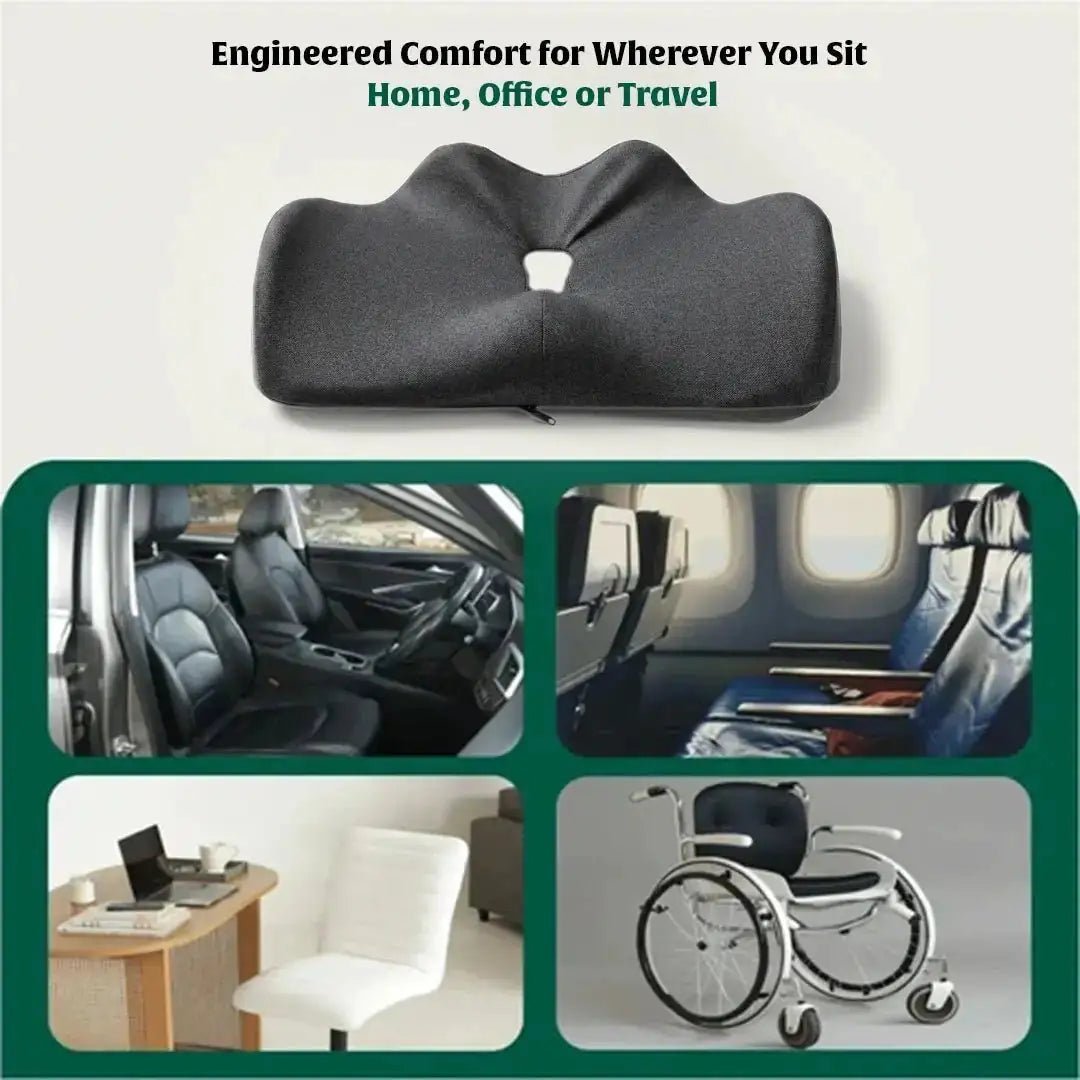 ErgoSeat Coccyx Cushion | Upgraded Structure for Long Sitting Support - Seat Cushion - The White Willow