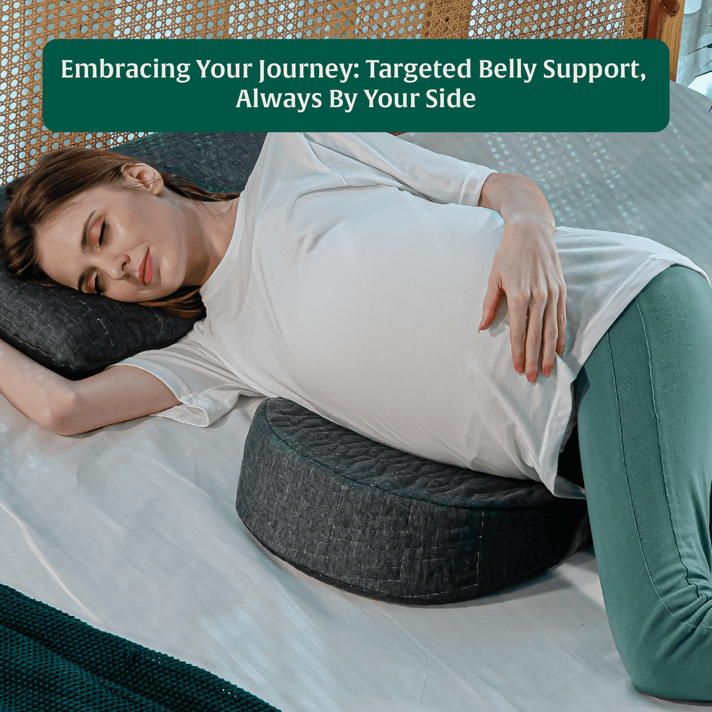 Freya - C-Shaped Memory Foam Pregnancy Pillow - Medium Firm Pregnancy Pillow The White Willow 