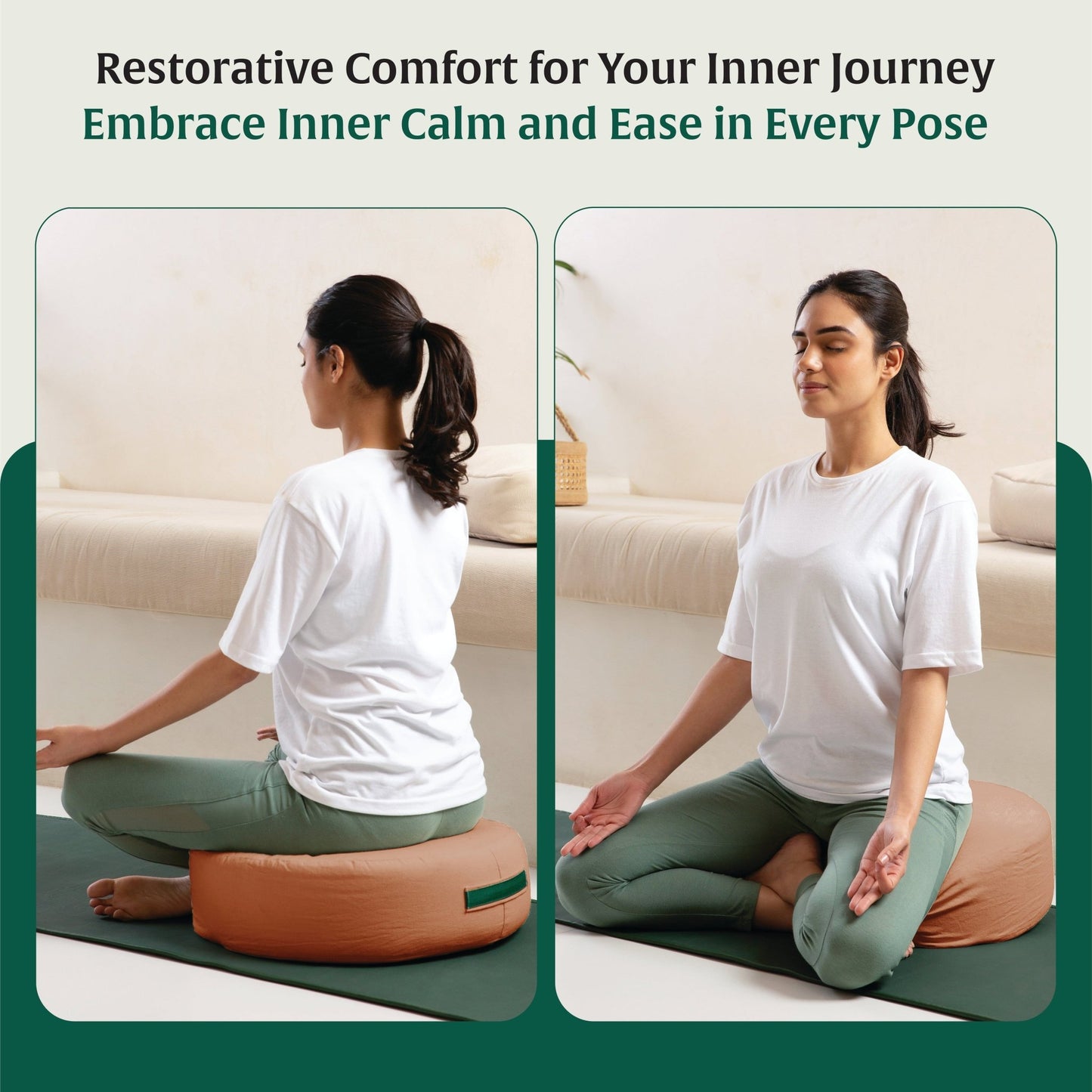 HarmonyFlow Yoga Crescent Seat Cushion - The White Willow