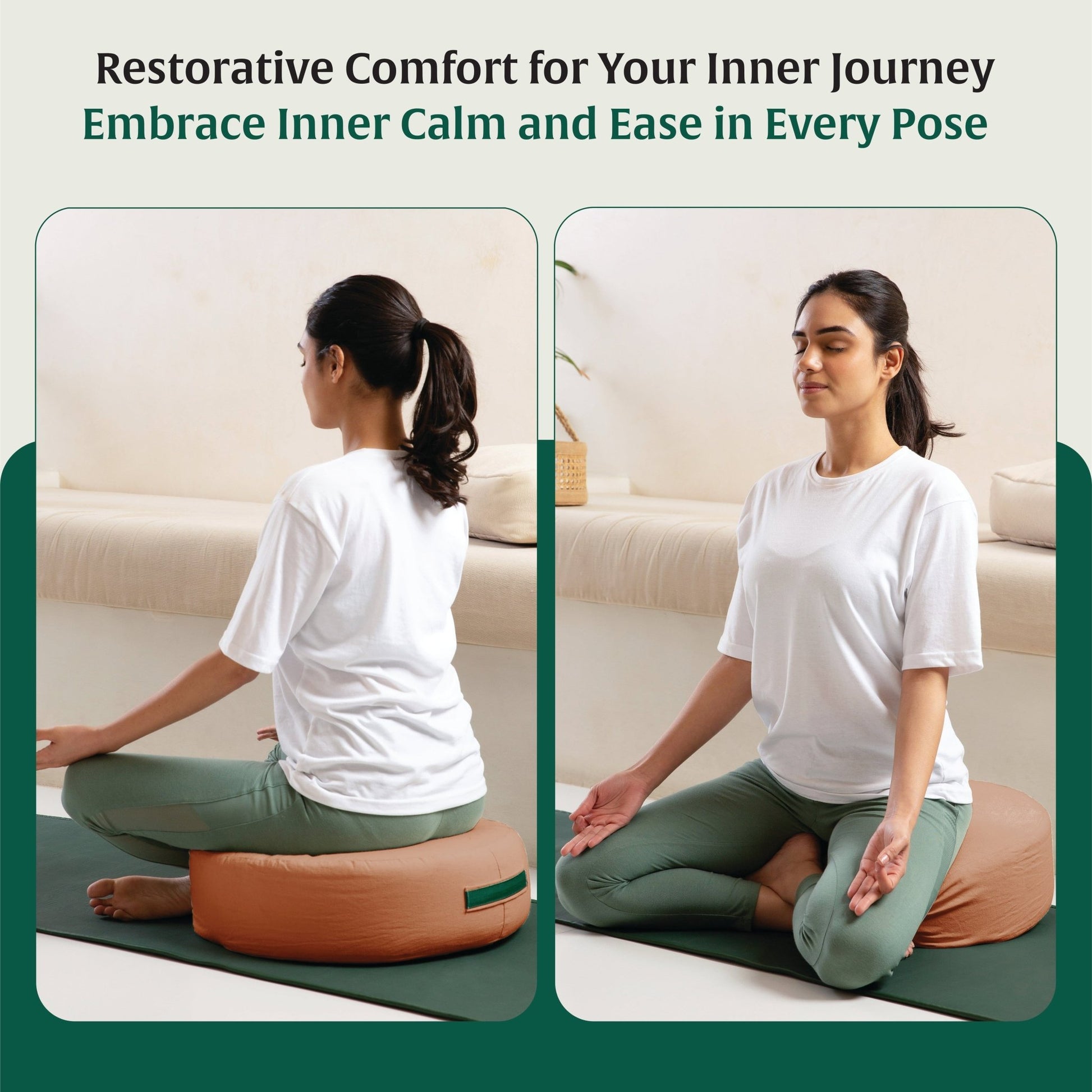 HarmonyFlow Yoga Crescent Seat Cushion - The White Willow