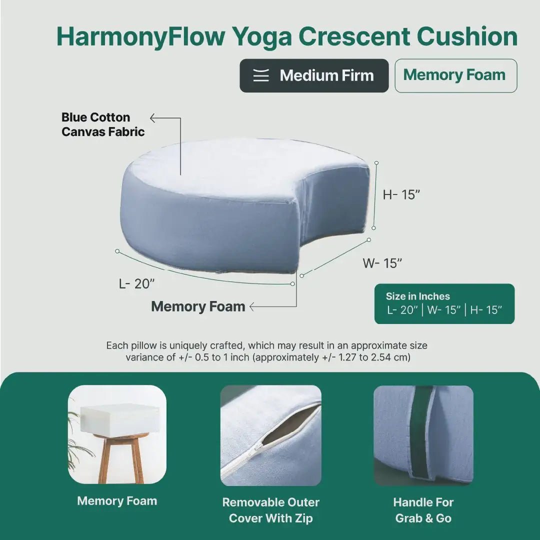 HarmonyFlow Yoga Crescent Seat Cushion - Yoga - The White Willow