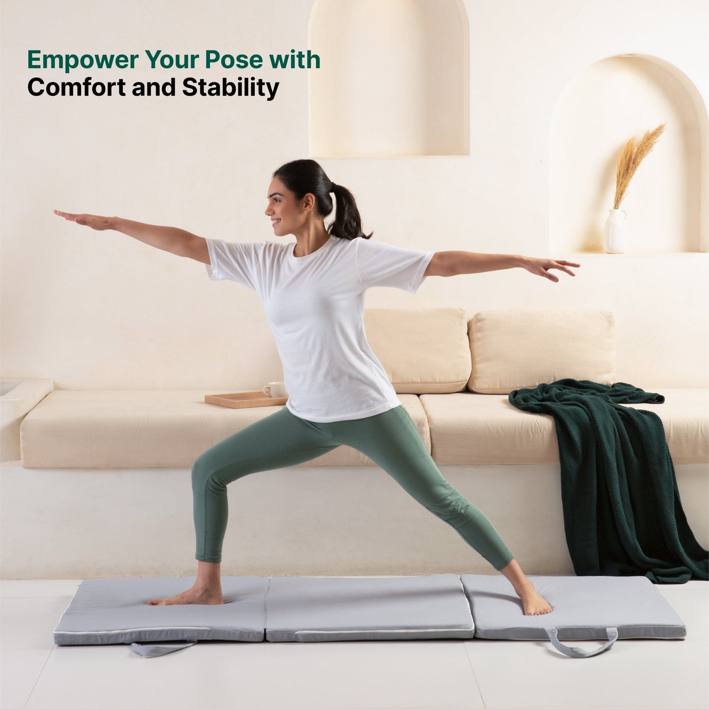 HarmonyFlow Yoga Foldable Mat - Regular Pillow - The White Willow