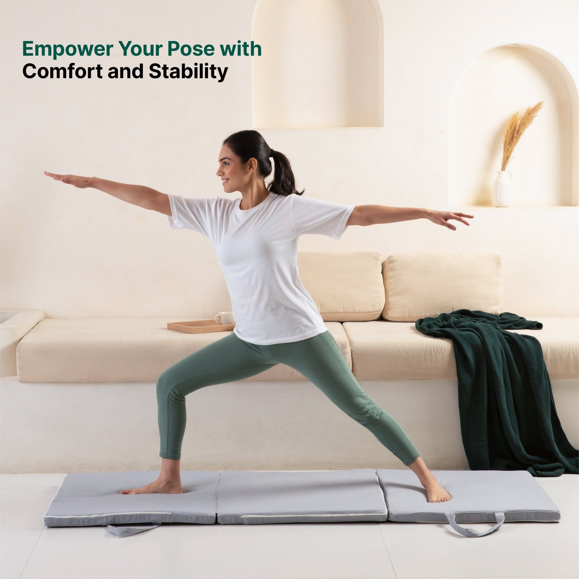 HarmonyFlow Yoga Foldable Mat - Regular Pillow - The White Willow