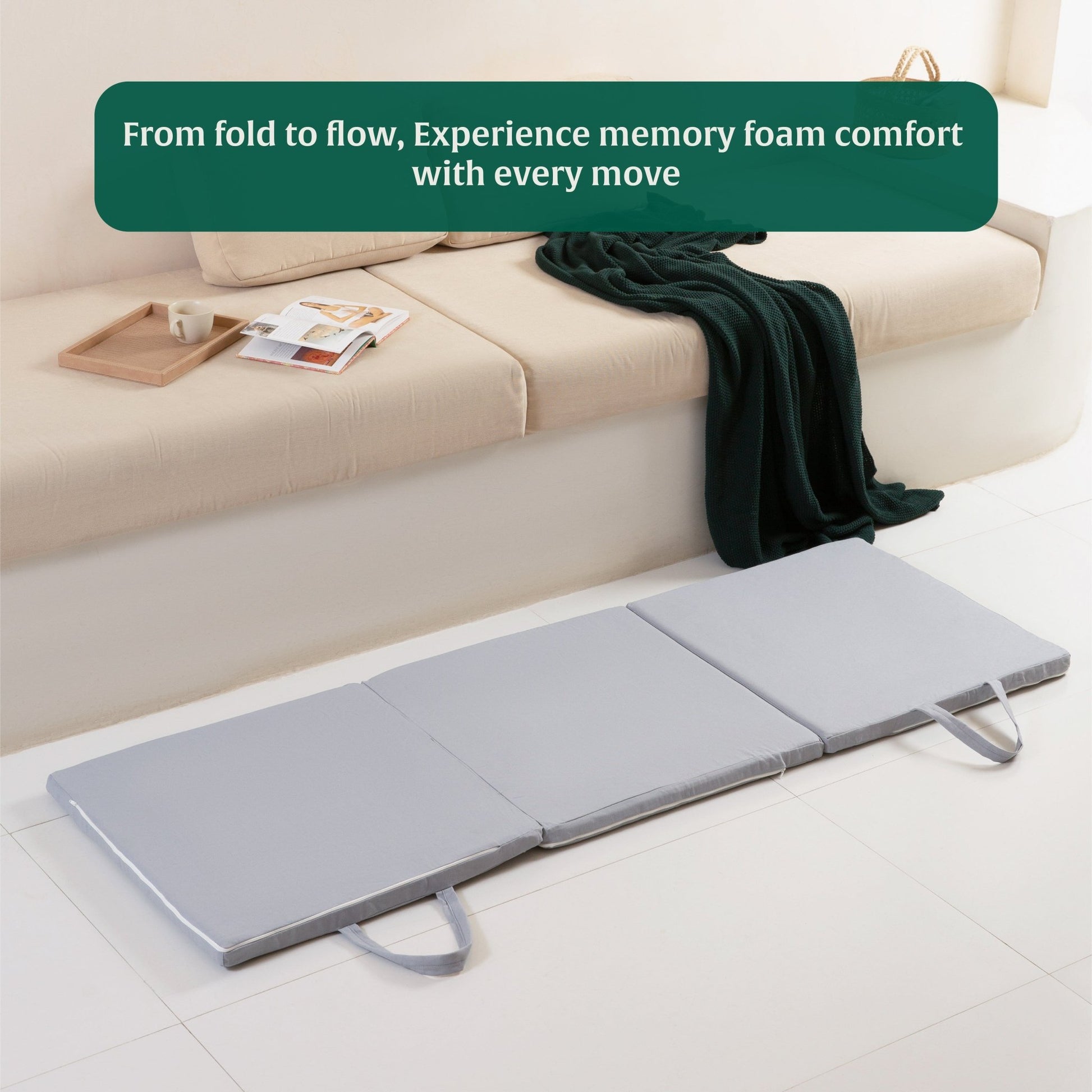 HarmonyFlow Yoga Foldable Mat - Regular Pillow - The White Willow