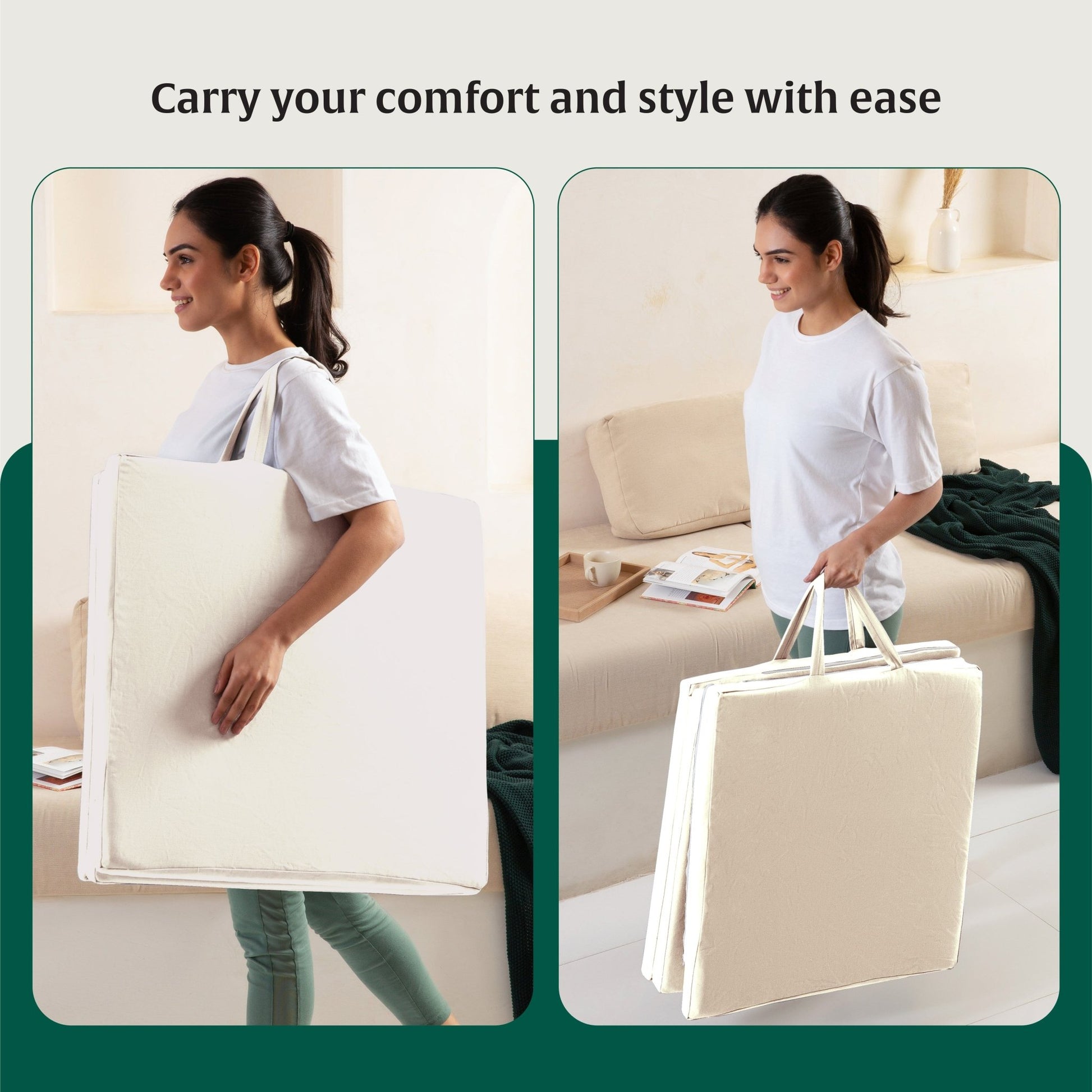 HarmonyFlow Yoga Foldable Mat - Regular Pillow - The White Willow