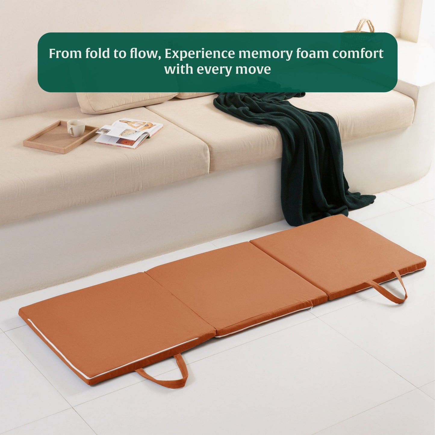 HarmonyFlow Yoga Foldable Mat - Regular Pillow - The White Willow