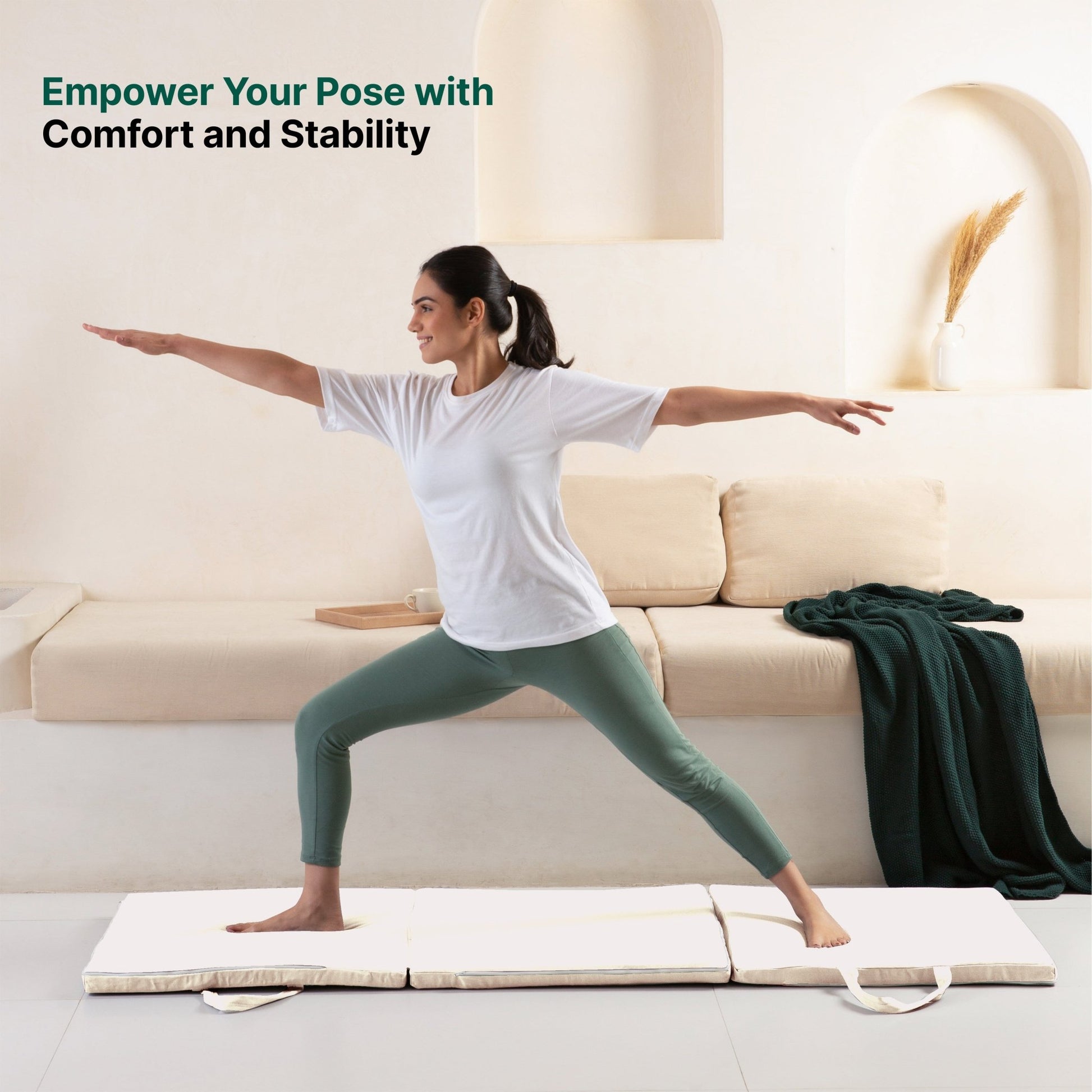 HarmonyFlow Yoga Foldable Mat - Regular Pillow - The White Willow