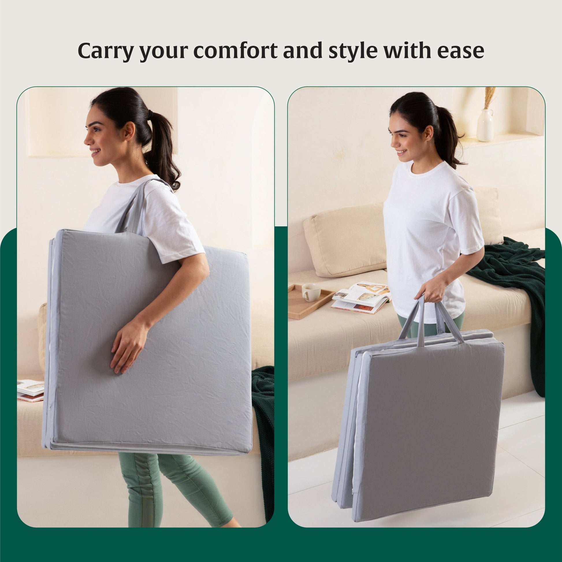 HarmonyFlow Yoga Foldable Mat - Regular Pillow - The White Willow