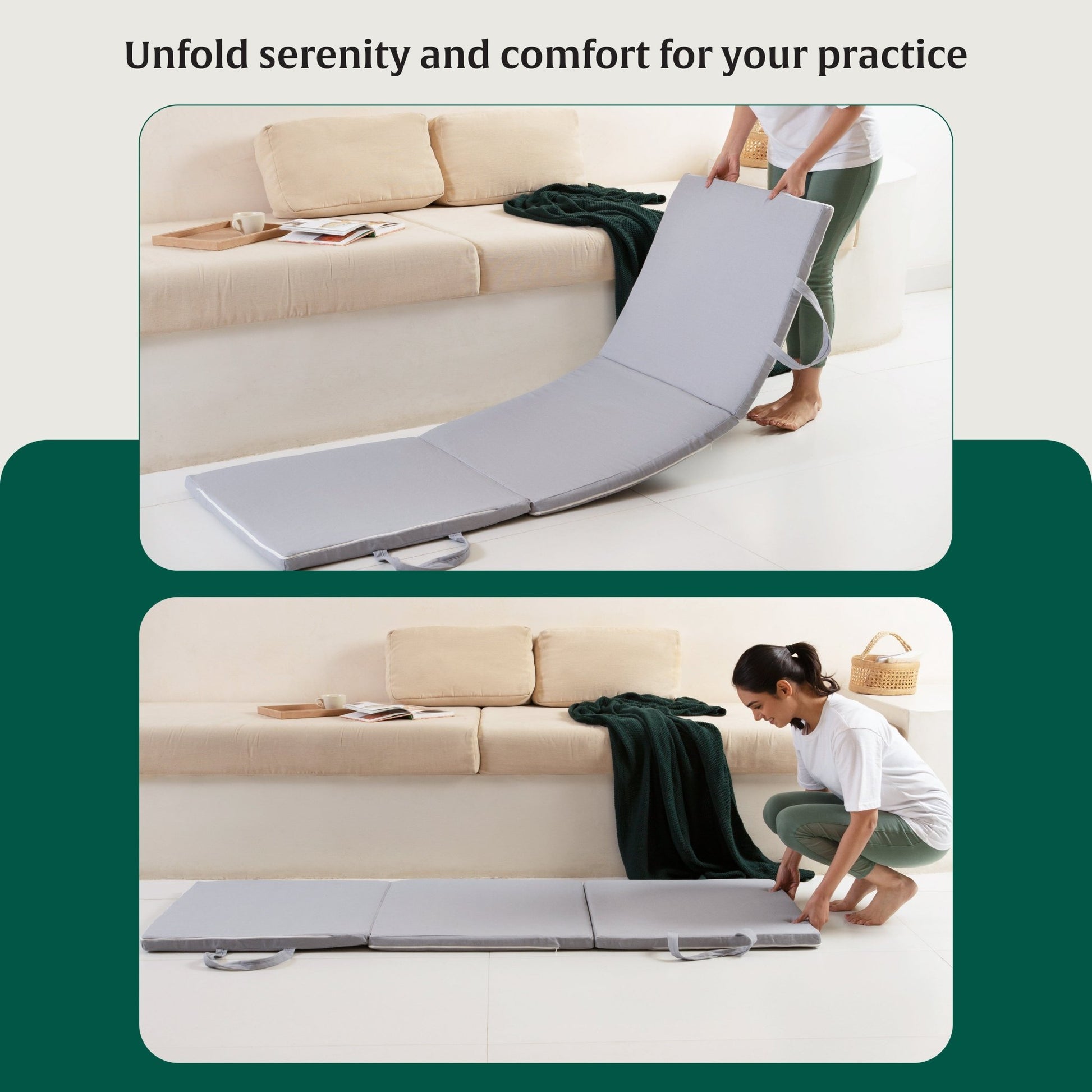 HarmonyFlow Yoga Foldable Mat - Regular Pillow - The White Willow