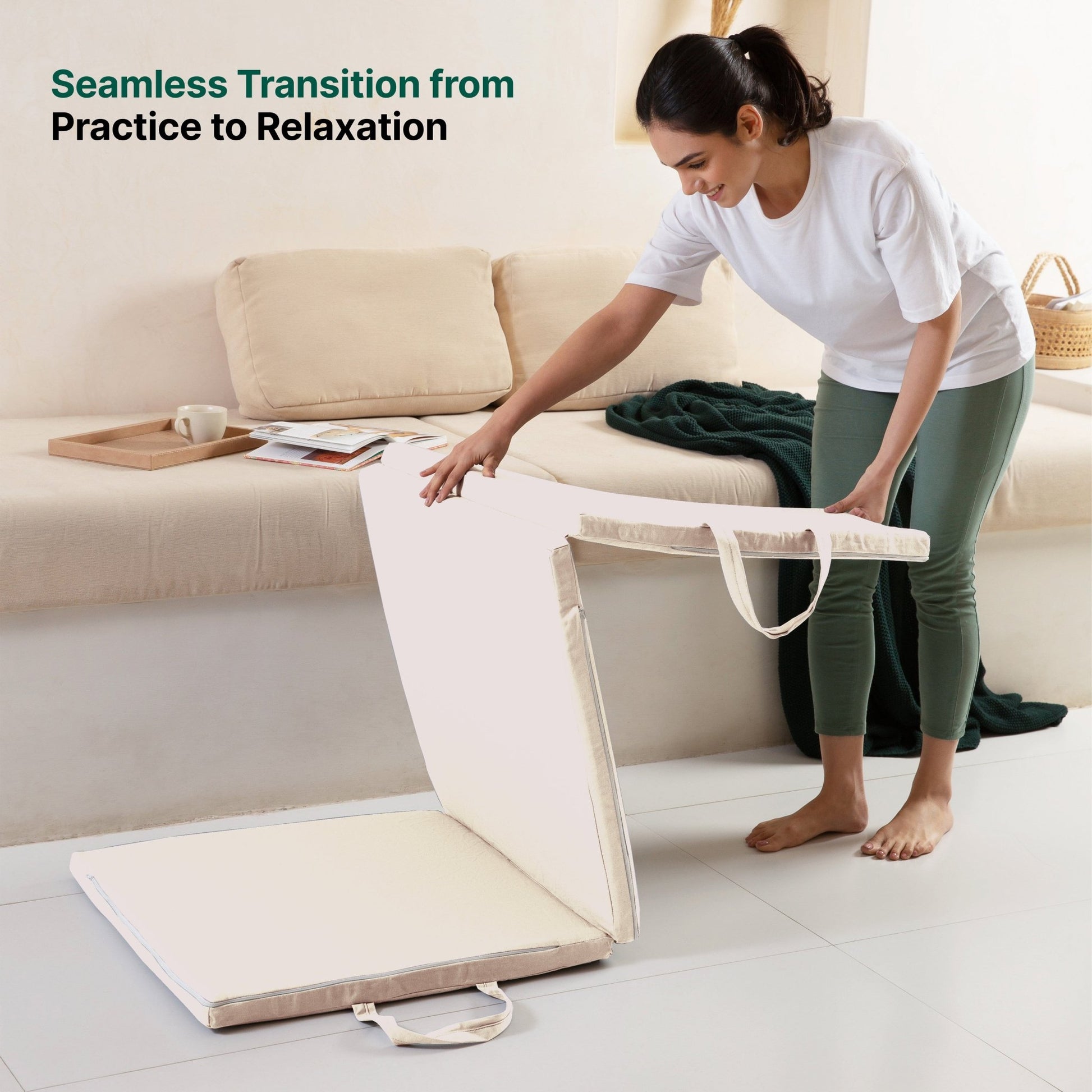 HarmonyFlow Yoga Foldable Mat - Regular Pillow - The White Willow