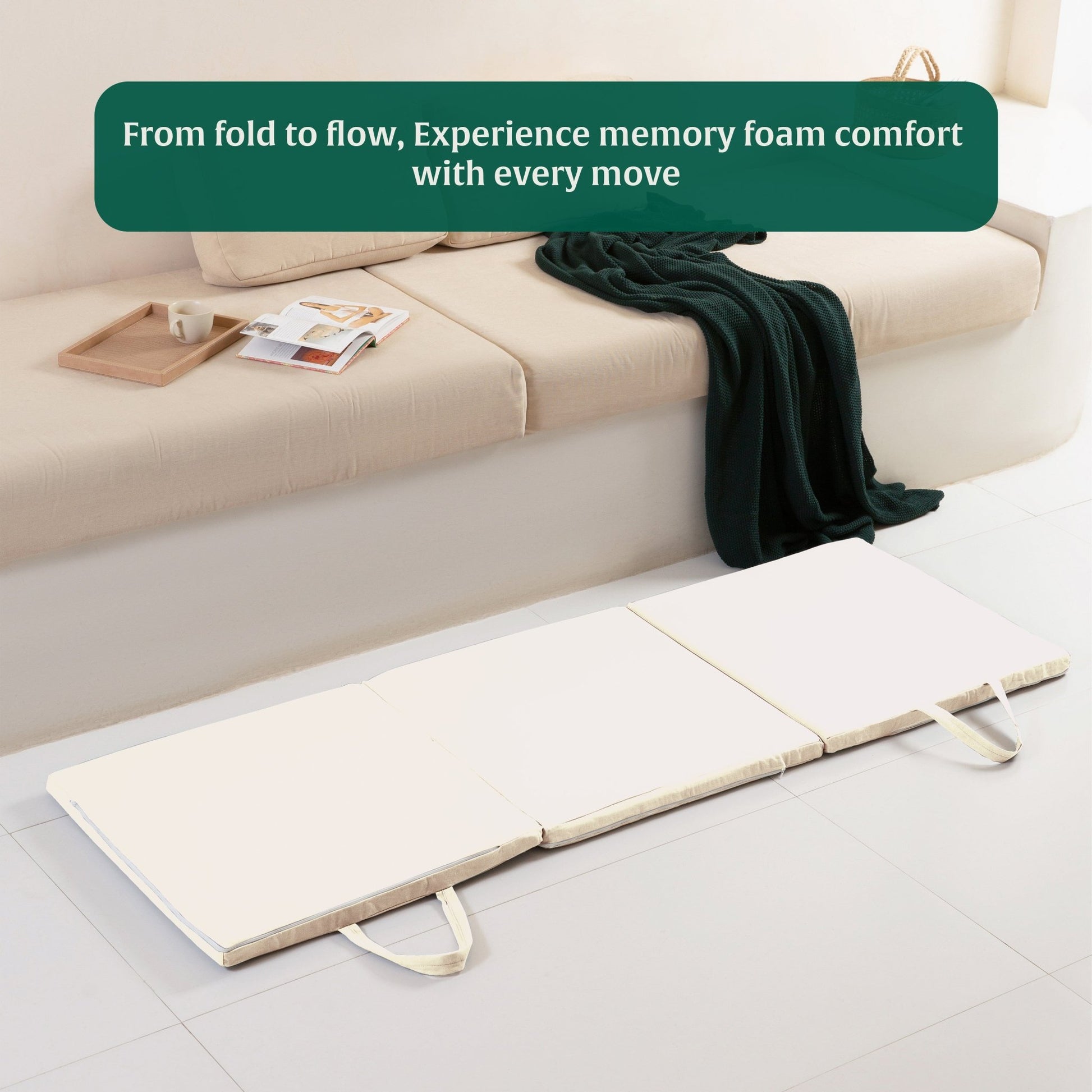 HarmonyFlow Yoga Foldable Mat - Regular Pillow - The White Willow