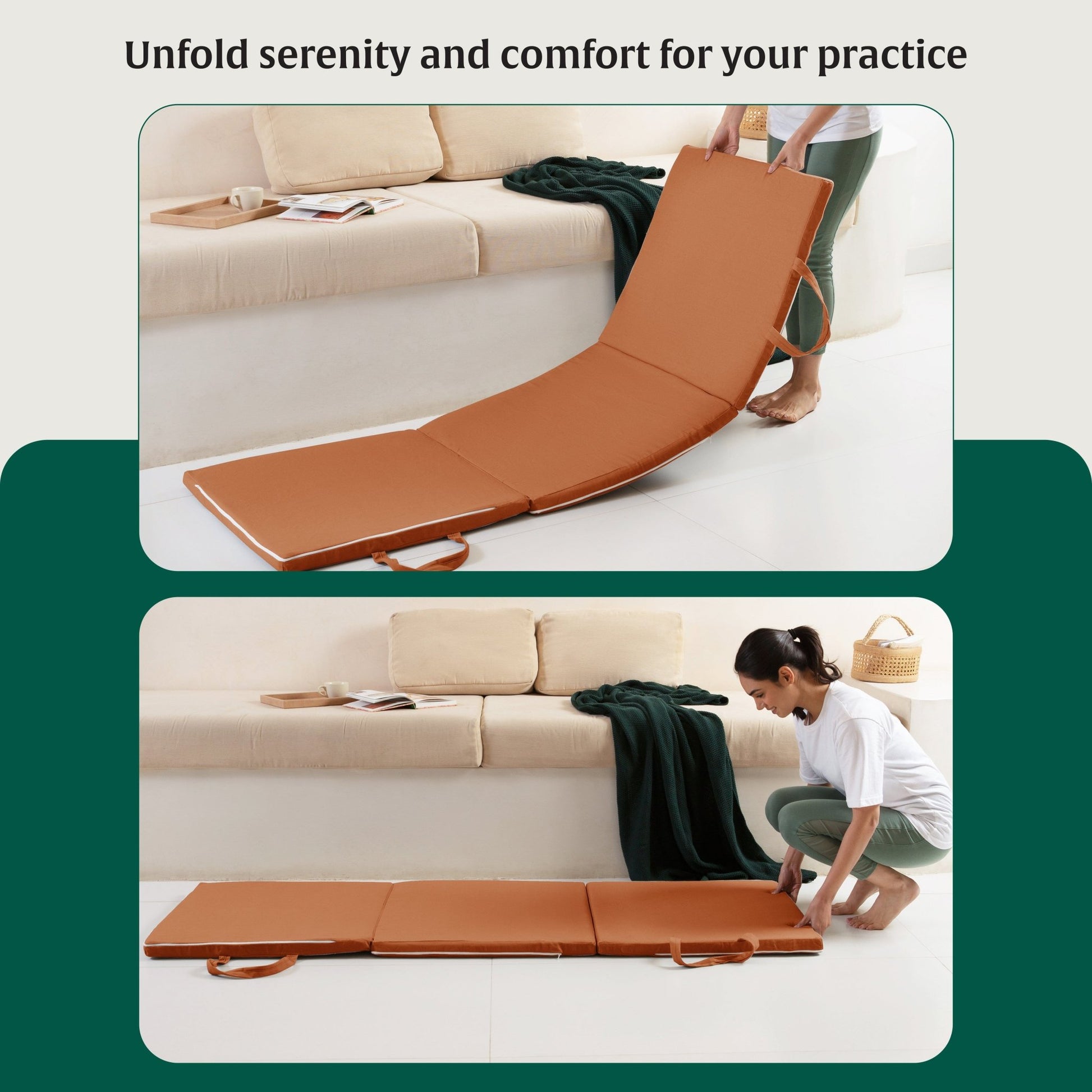 HarmonyFlow Yoga Foldable Mat - Regular Pillow - The White Willow