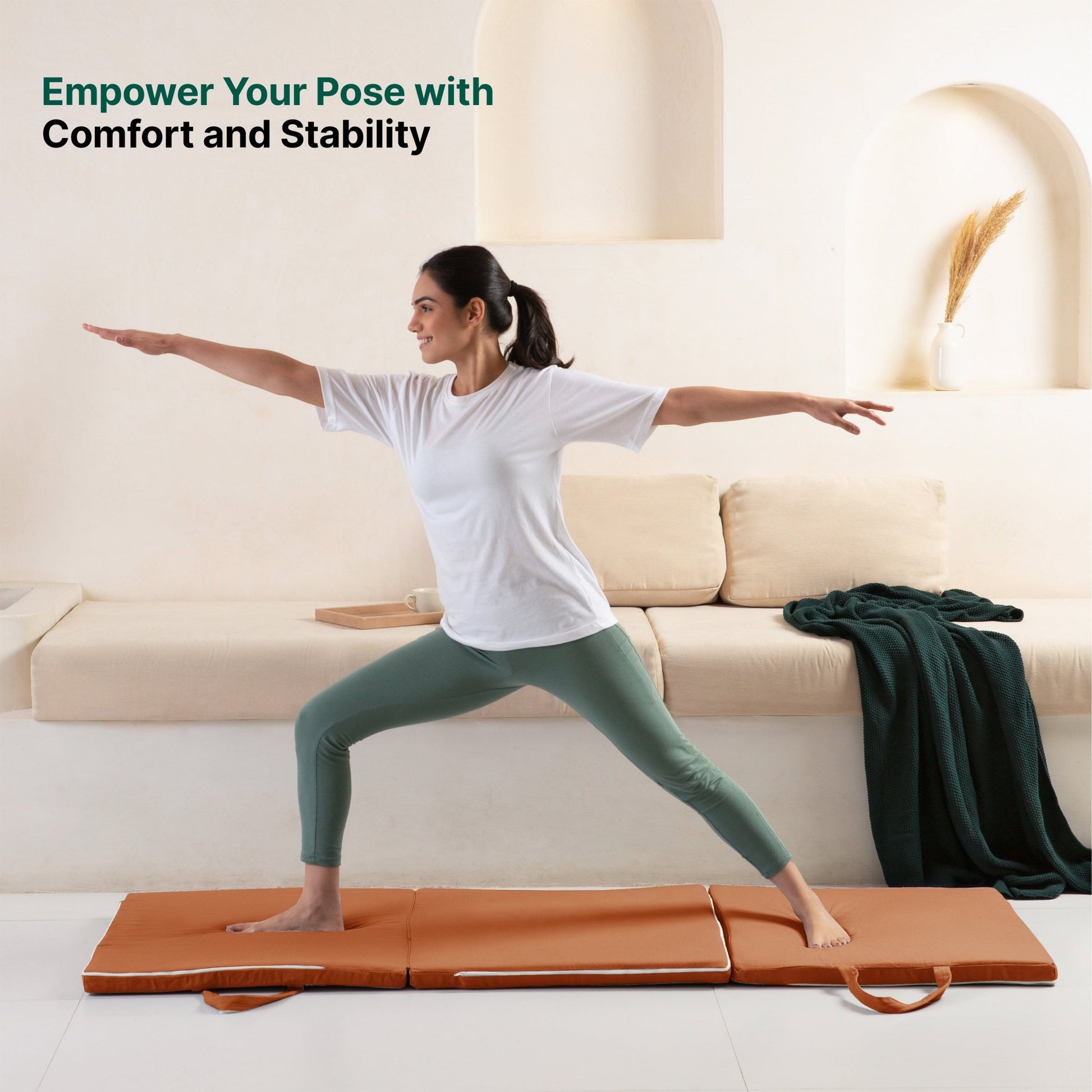 HarmonyFlow Yoga Foldable Mat - Regular Pillow - The White Willow
