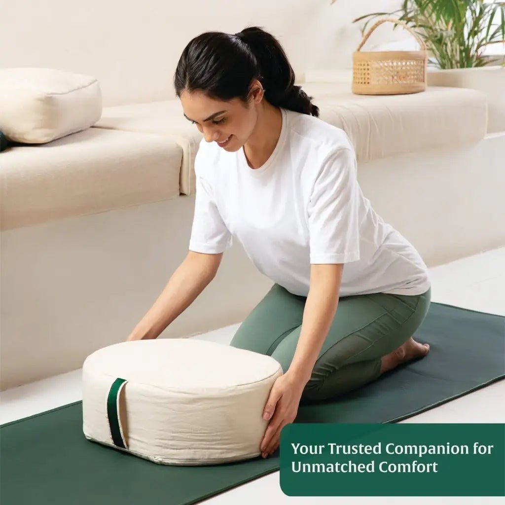 HarmonyFlow Yoga Oval Cushion - Yoga - The White Willow