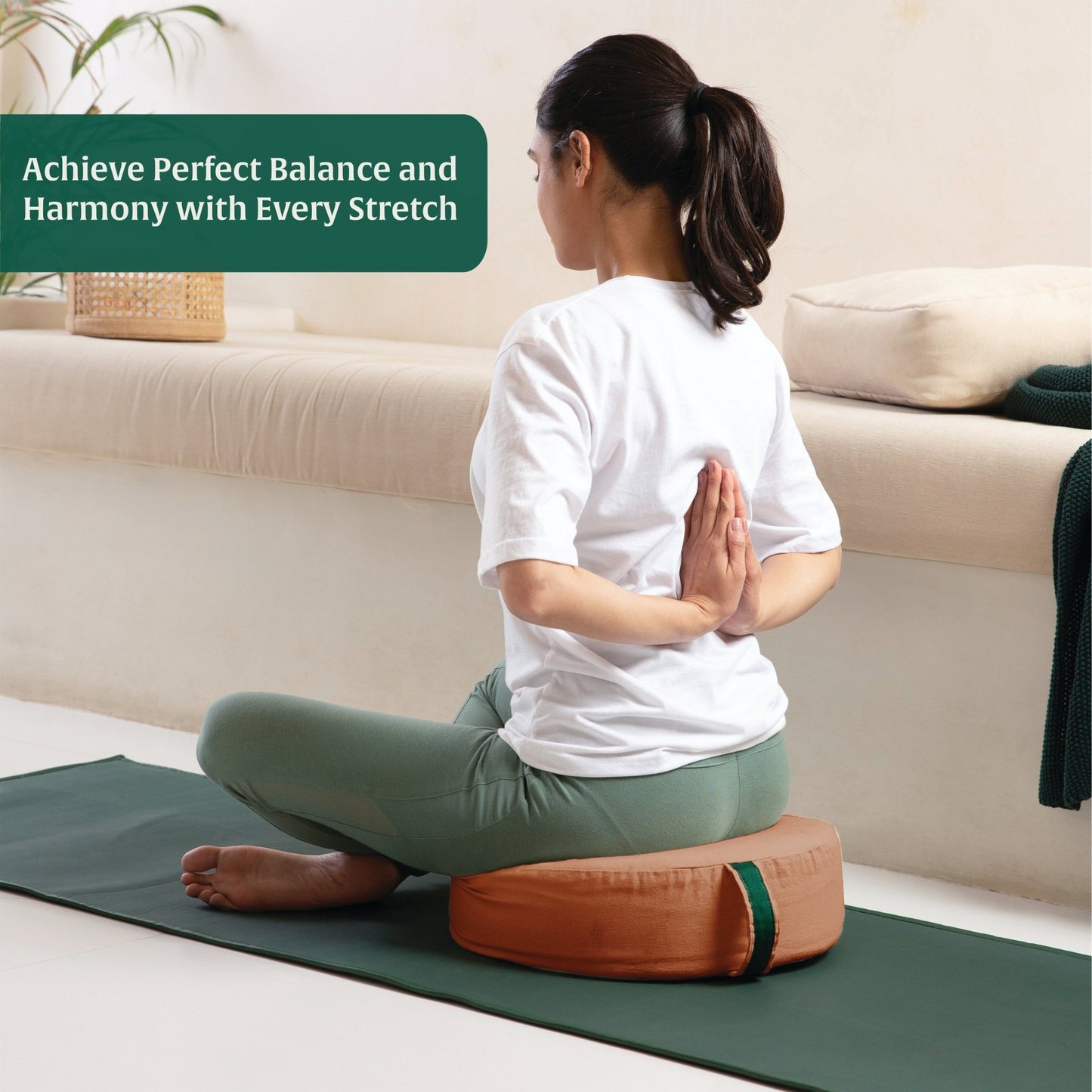 HarmonyFlow Yoga Oval Cushion - Regular Pillow - The White Willow