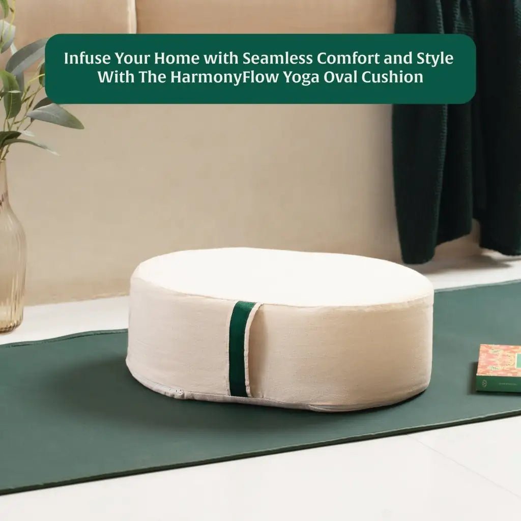 HarmonyFlow Yoga Oval Cushion - Yoga - The White Willow